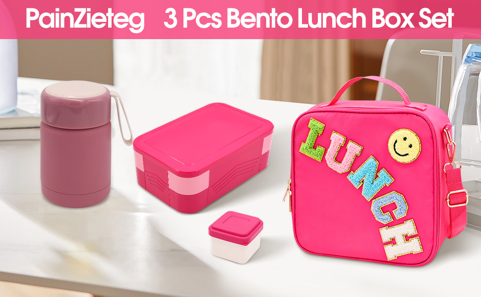 Lunch-Tasche Für Mädchen – Isolierte Lunchbox In Rosa, Doppellagig, Verstellbarer Gurt, Für Schule & Picknick