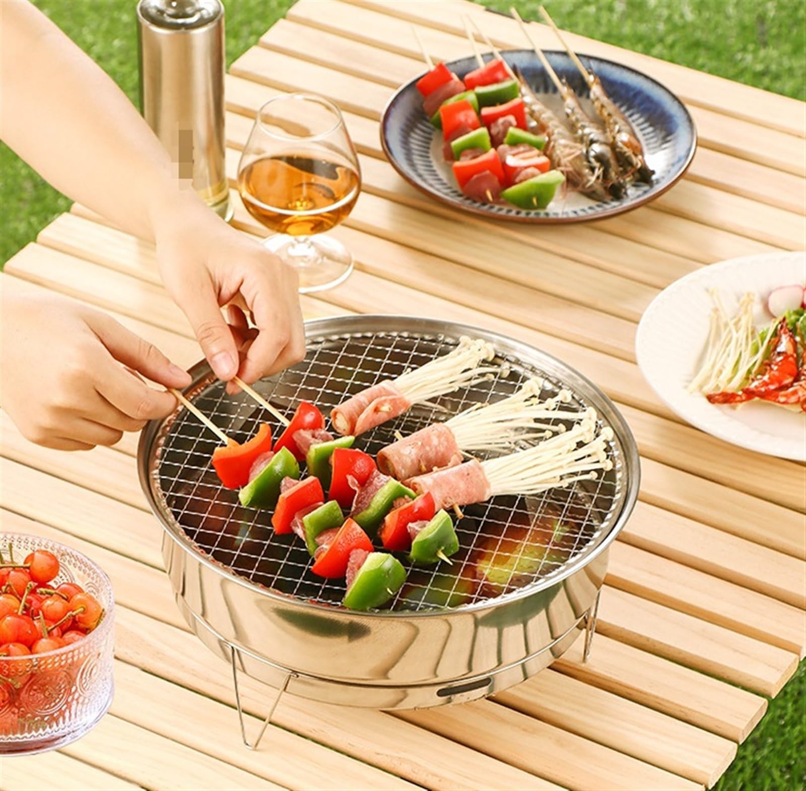 Piknikowy Zewnętrzny Grill Węglowy Ze Stali Nierdzewnej Pulpit Jednorazowy Do Grillowania Na Zewnątrz Perfekcyjny Na Każdą Okazję