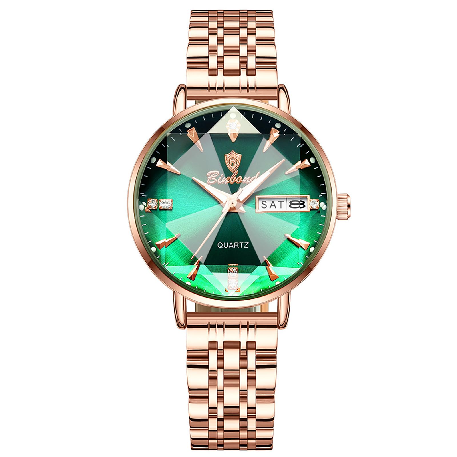 JewelryWe Herren Übergroße Armbanduhr DREI Zeitzone Analog Q