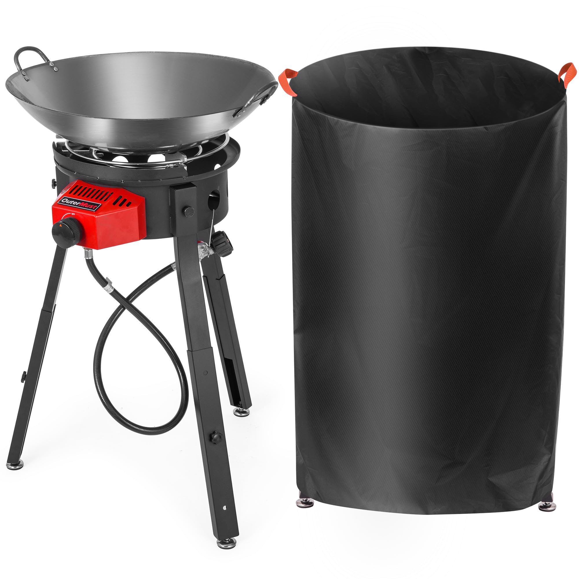 OuterMust Outdoor Cooker Wok Station with Cover