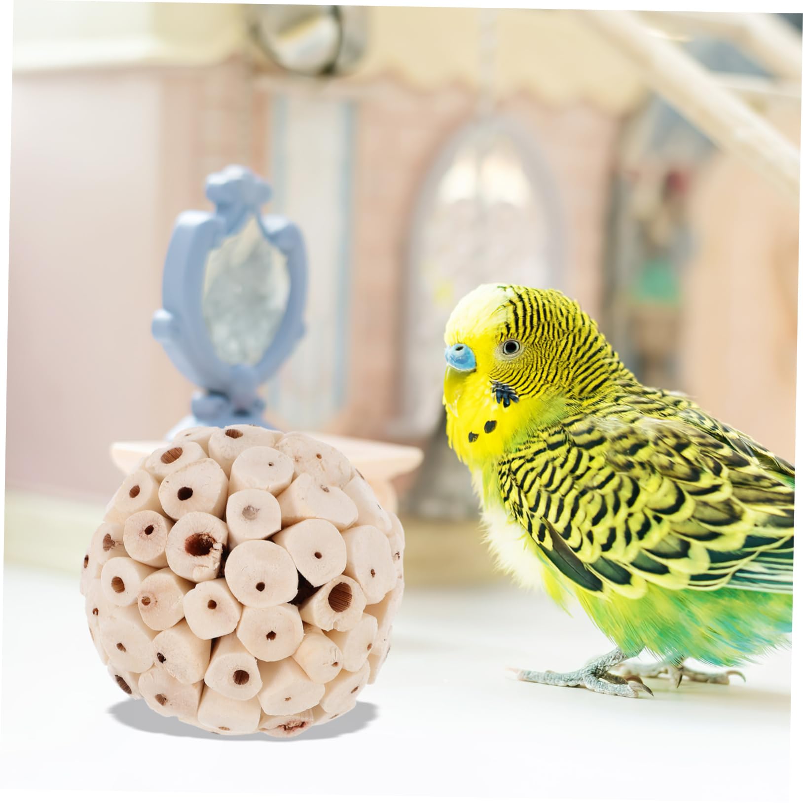 Jouet à Déchiqueter pour Oiseaux, Boules Souples Naturelles 6 Pièces