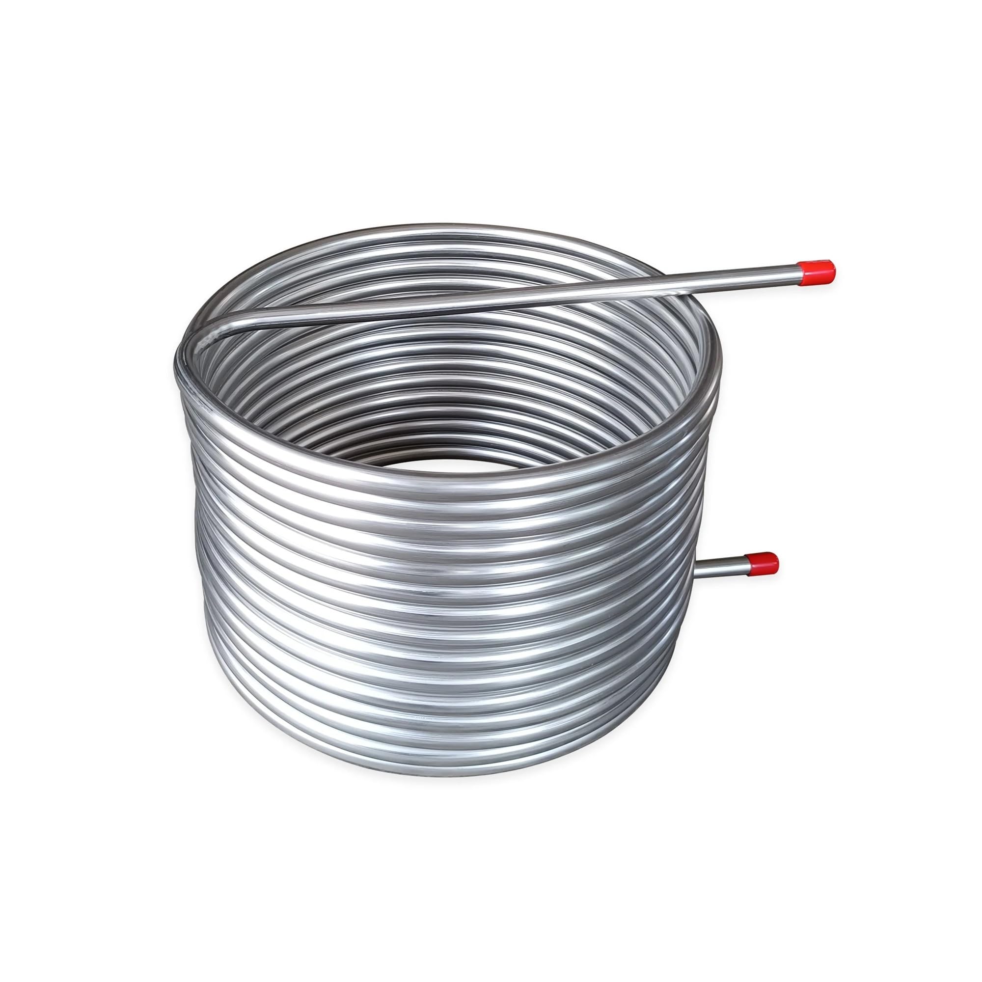 Serpentín de sistema de recirculación de puré con intercambiador de calor de 15,2 m (50 pies) de diámetro exterior, tubería de acero inoxidable 304 de 1/2", 30 cm de diámetro, tanque enfriador de lico