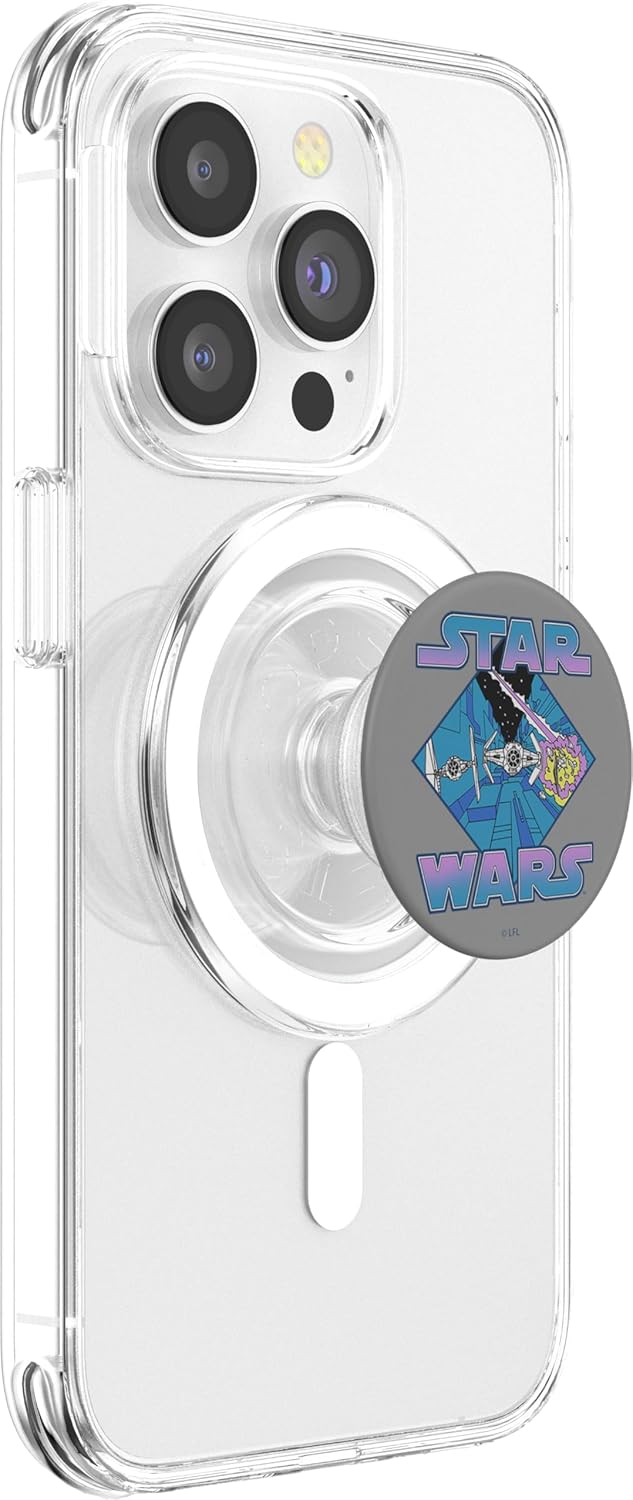 Star Wars Purple And Blue Retro Fight Scene Title PopSockets MagSafe PopGrip for iPhone