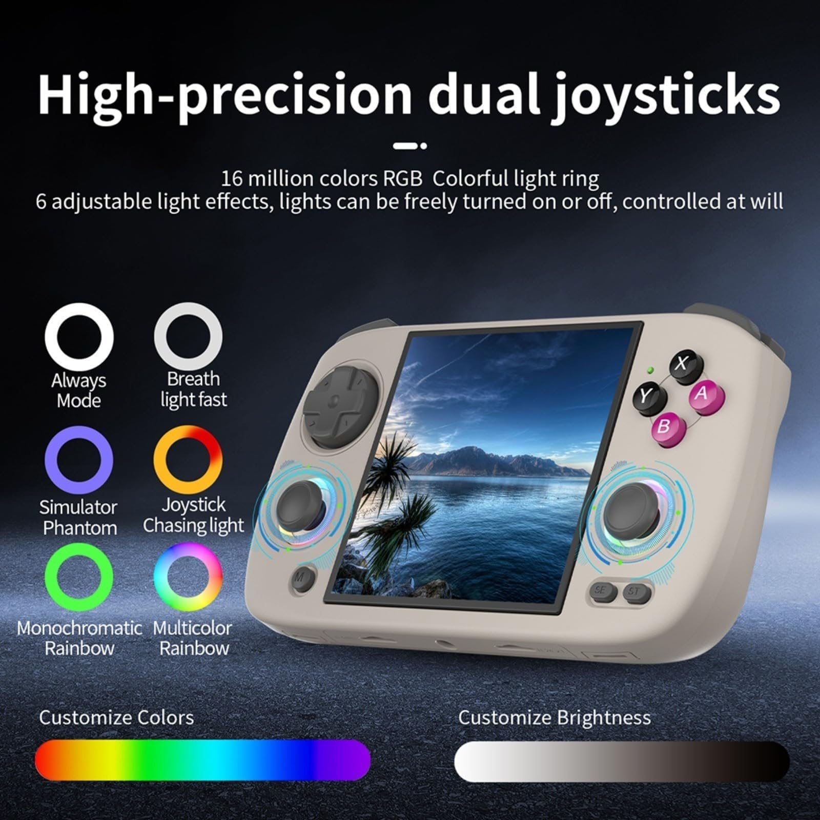 Console Portatile RG Cubexx Retro, 8000+ Giochi Integrati, Schermo IPS da 3,95 Pollici 720*720, WiFi 2,4G/5G e Bluetooth 4.2, Joystick RGB LED a 16 Milioni di Colori, Batteria da 3800mAh (nero)