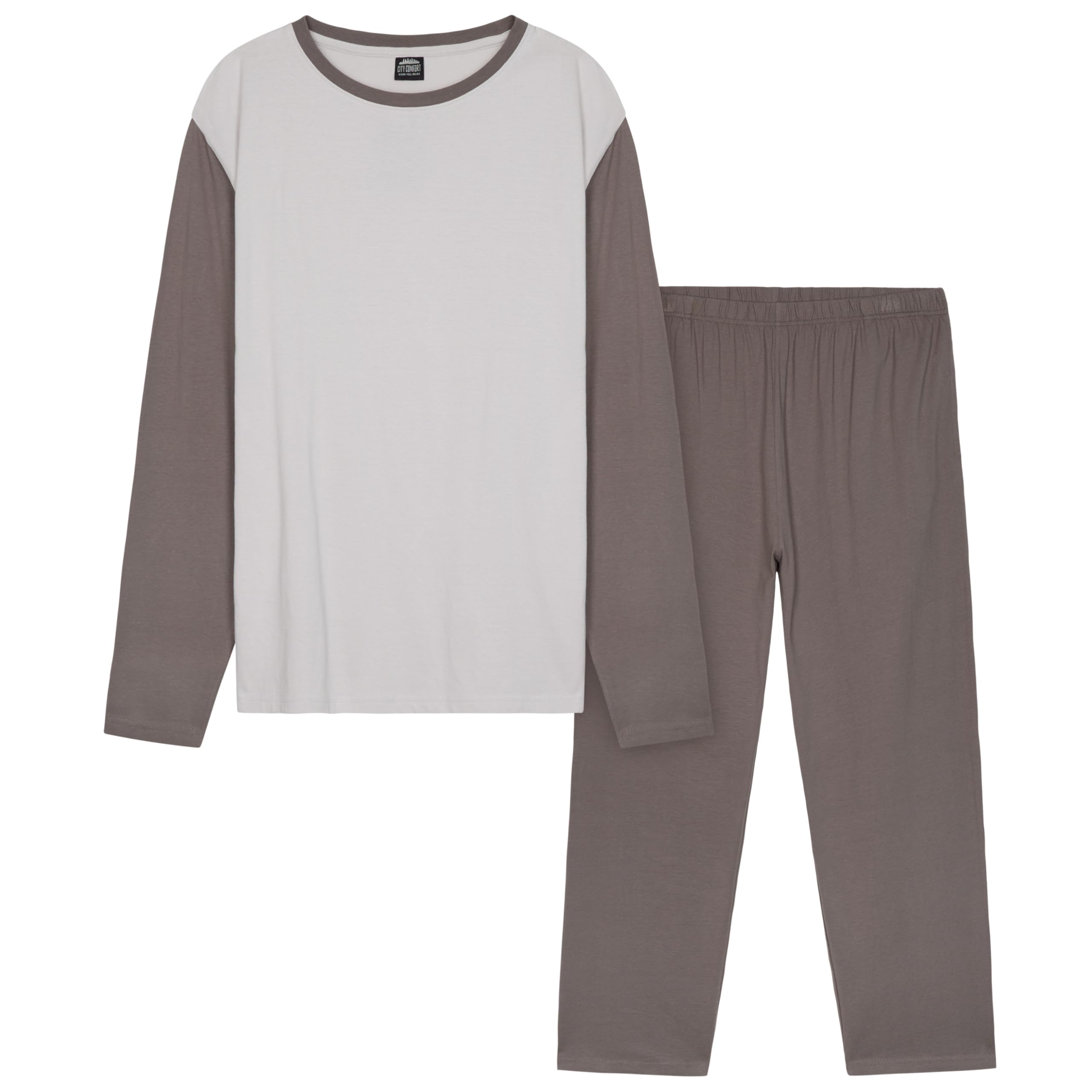 CityComfort Lungo Pigiama Uomo Set, Adulti Adolescenti Morbido 2 Pezzi Pigiama Caldo