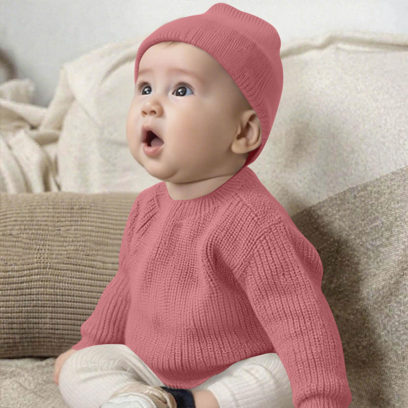 Generisch Handgefertigter Strickpullover Kinder, Pullover Selbst Gestalten mit Gesticktem Namen, Custom Sweater Langarm Rundhalspullover Personalisierte Pulli für Baby, Mädchen, Jungen 0-8 Jahre