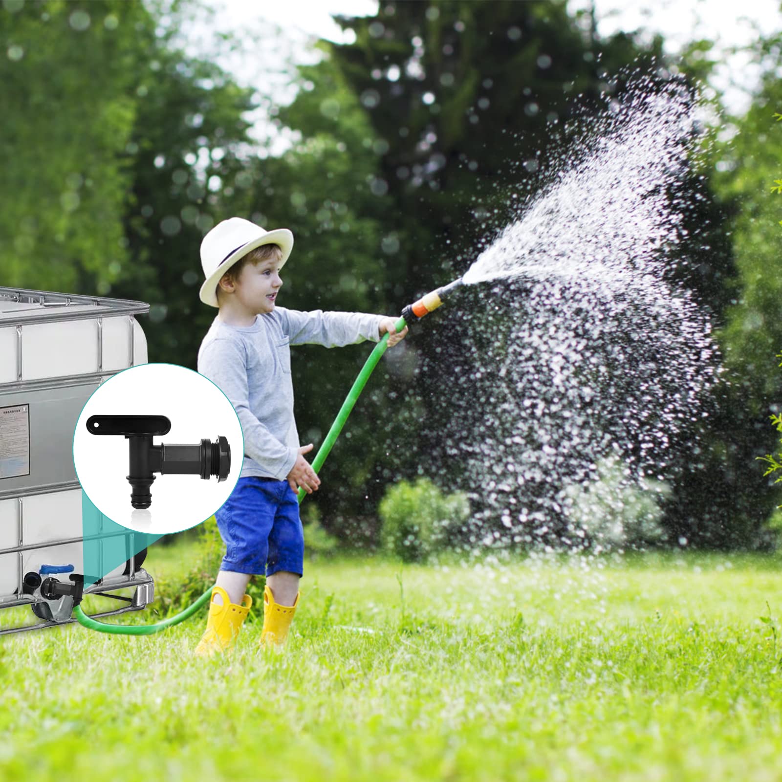 Set di 2 rubinetti per serbatoio d'acqua in plastica, collettore per acqua piovana, adattatore per rubinetto per tubo da giardino, industria | Leroy Merlin