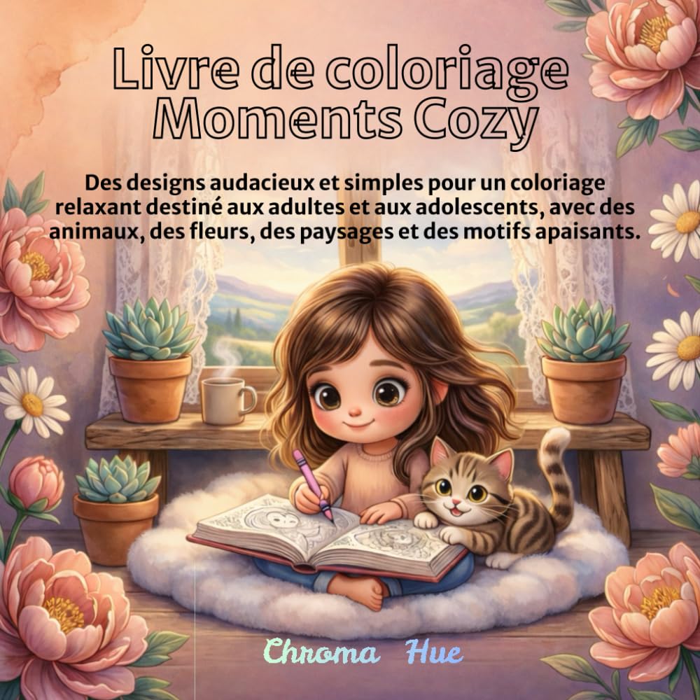 Livre de coloriage Cozy Moments: Des designs audacieux et simples pour la détente et la réduction du stress des adultes et des adolescents, avec des ... paysages paisibles et des motifs apaisants