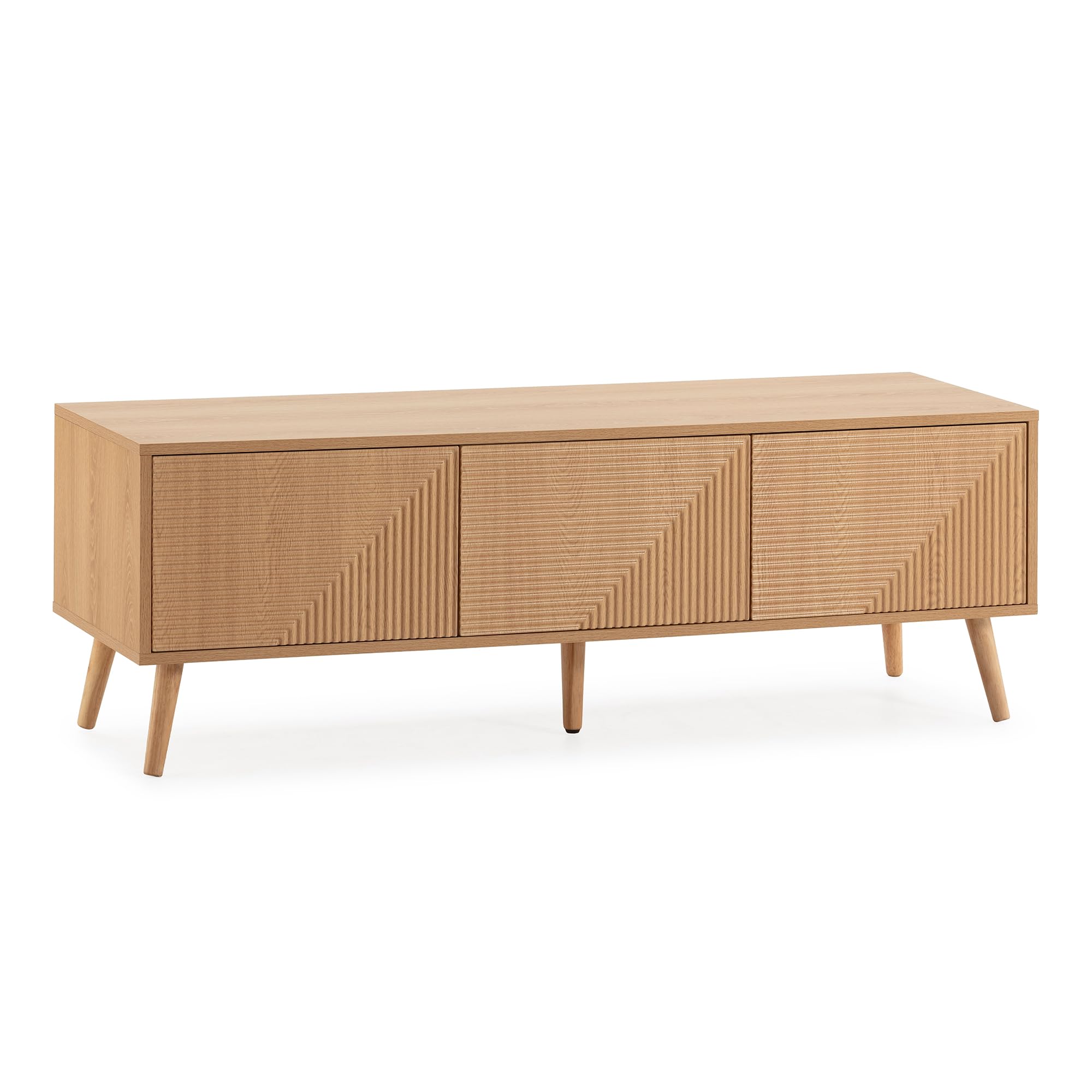 HOMN LIVING Mueble TV Telmo 3 Puertas Color Roble, 130 cm (Ancho) 40 cm (Profundo) 45 cm (Altura)