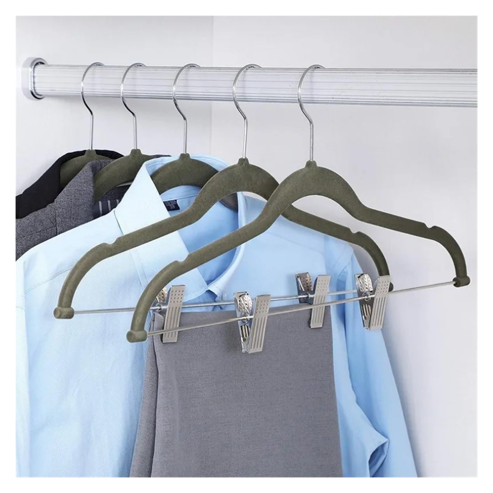 Hosenbügel Verstellbare Clips Rock Kleiderbügel Schwarz rutschfeste for Hosen Röcke & Shorts Rack