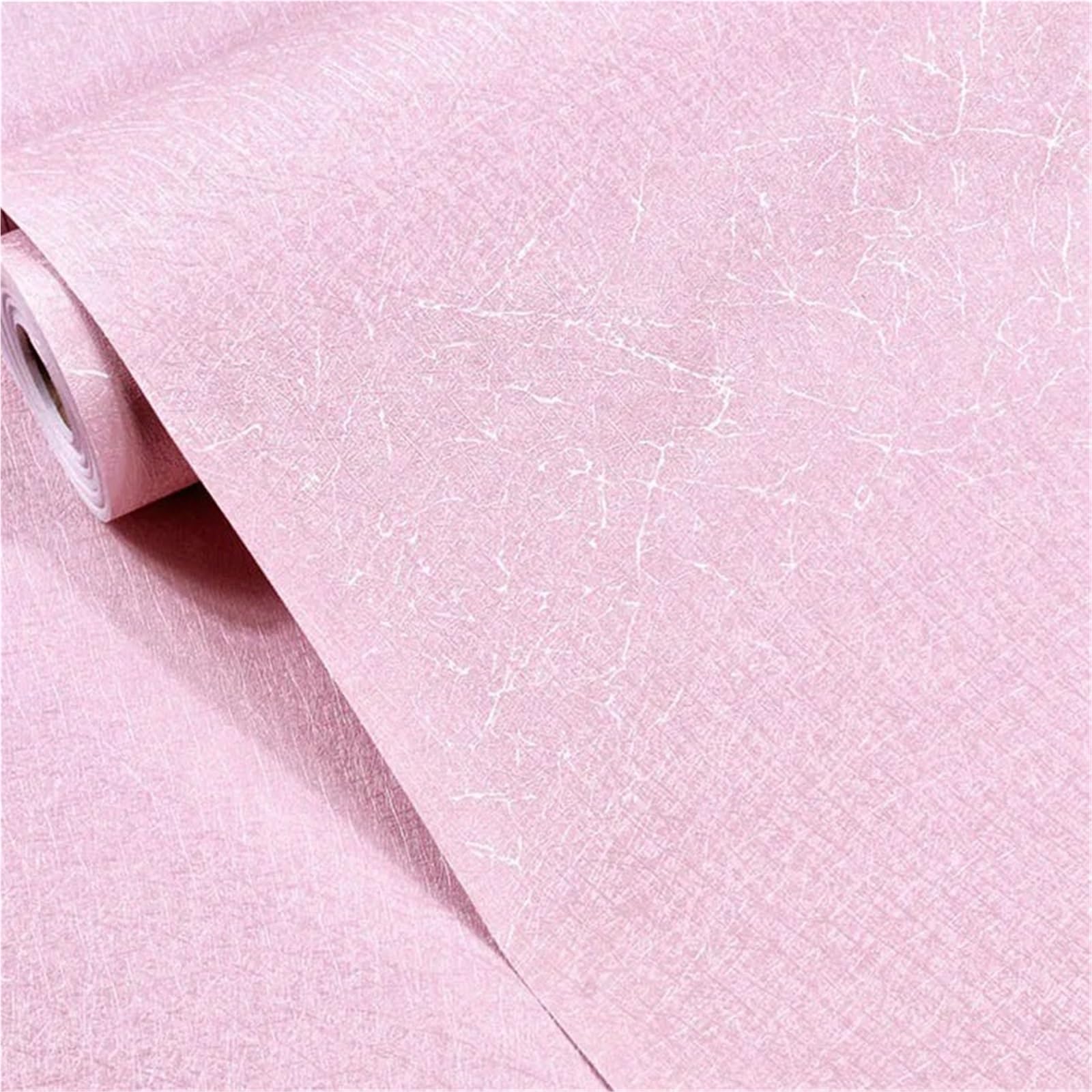 CIGPKLO Grasscloth Wallpaper Black Silk Wallpaper Embossed Self Adhesive Removable Vinyl Peel and Stick Waterproof Furniture Decor(Pink,1mx45cm)