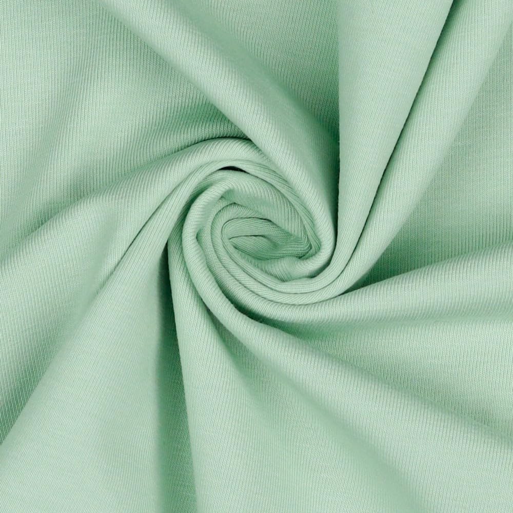 Jersey Fabric Plain Sold by the Metre Oeko-Tex + GOTS Certified Over 55 Colours (015 I Light Green, 100 x 150 cm) — image 1