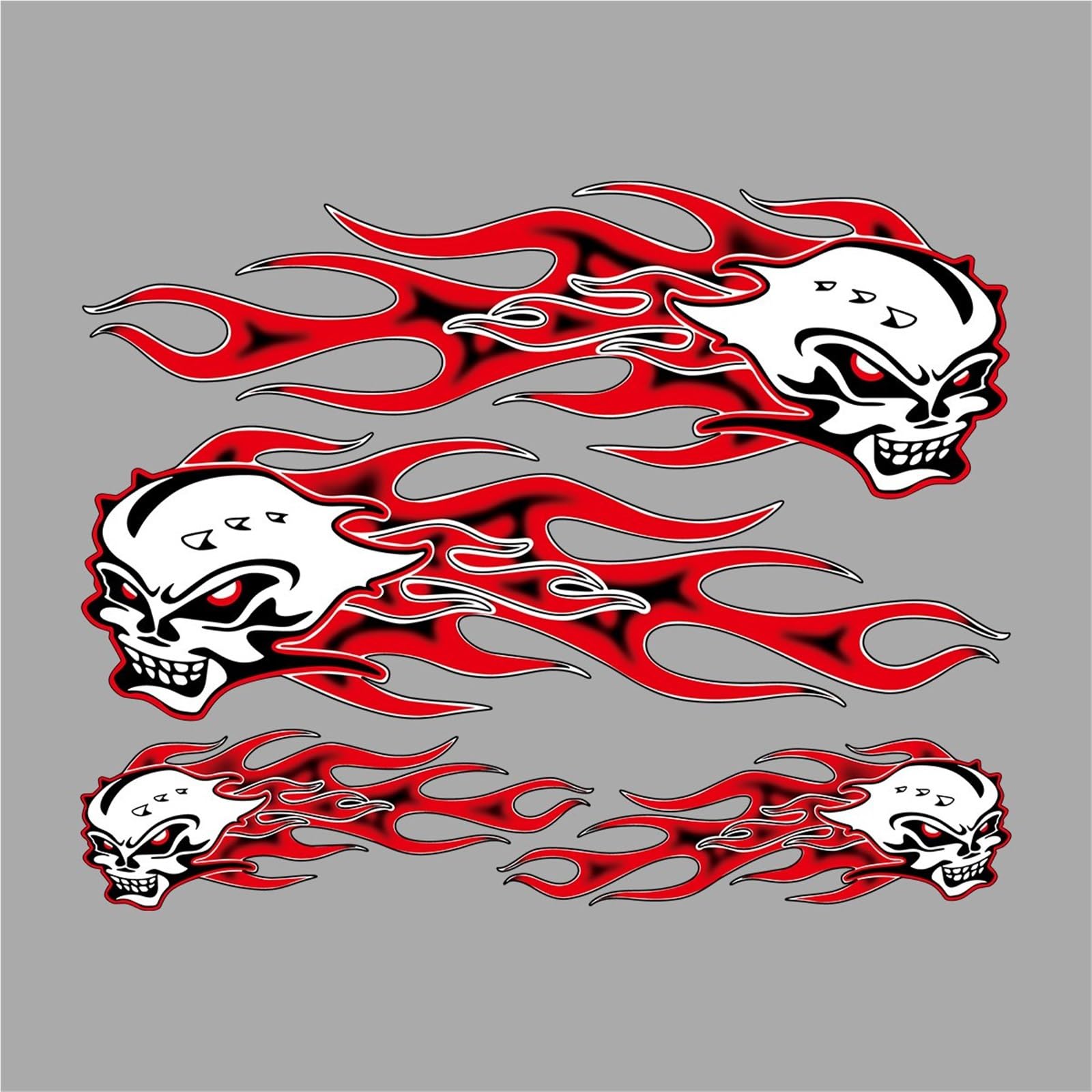 Hafgdj Red 1Pc Skull Motorcycle Stickers For Car Fuel Tank Helmet Reflective Waterproof Decal Accessories