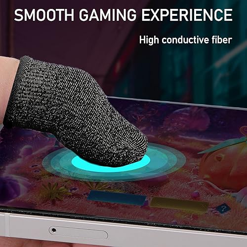 Miniatura 5 de 40 piezas de guantes de dedo para juegos para el pulgar de las mangas de los dedos del juego móvil (negro)