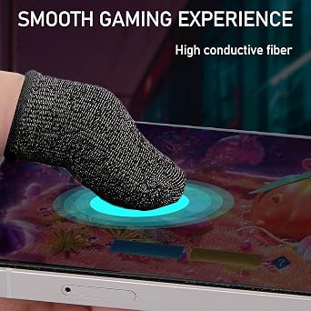 Geyoga 40 Pcs Gaming Finger Sleeves Mobile Touchscreen, Black