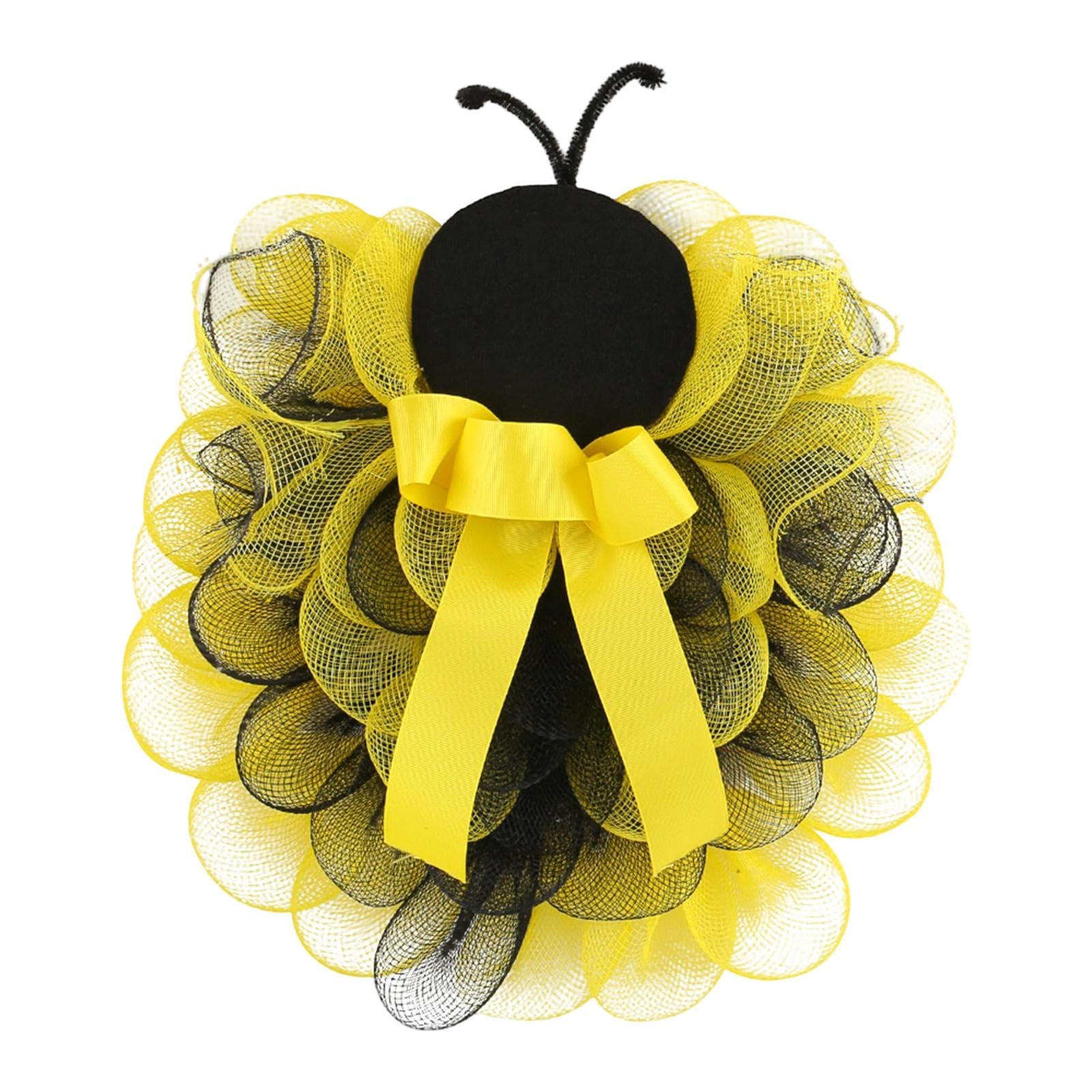 Couronne de printemps haut de gamme avec panneau de bienvenue aux abeilles pour l'été