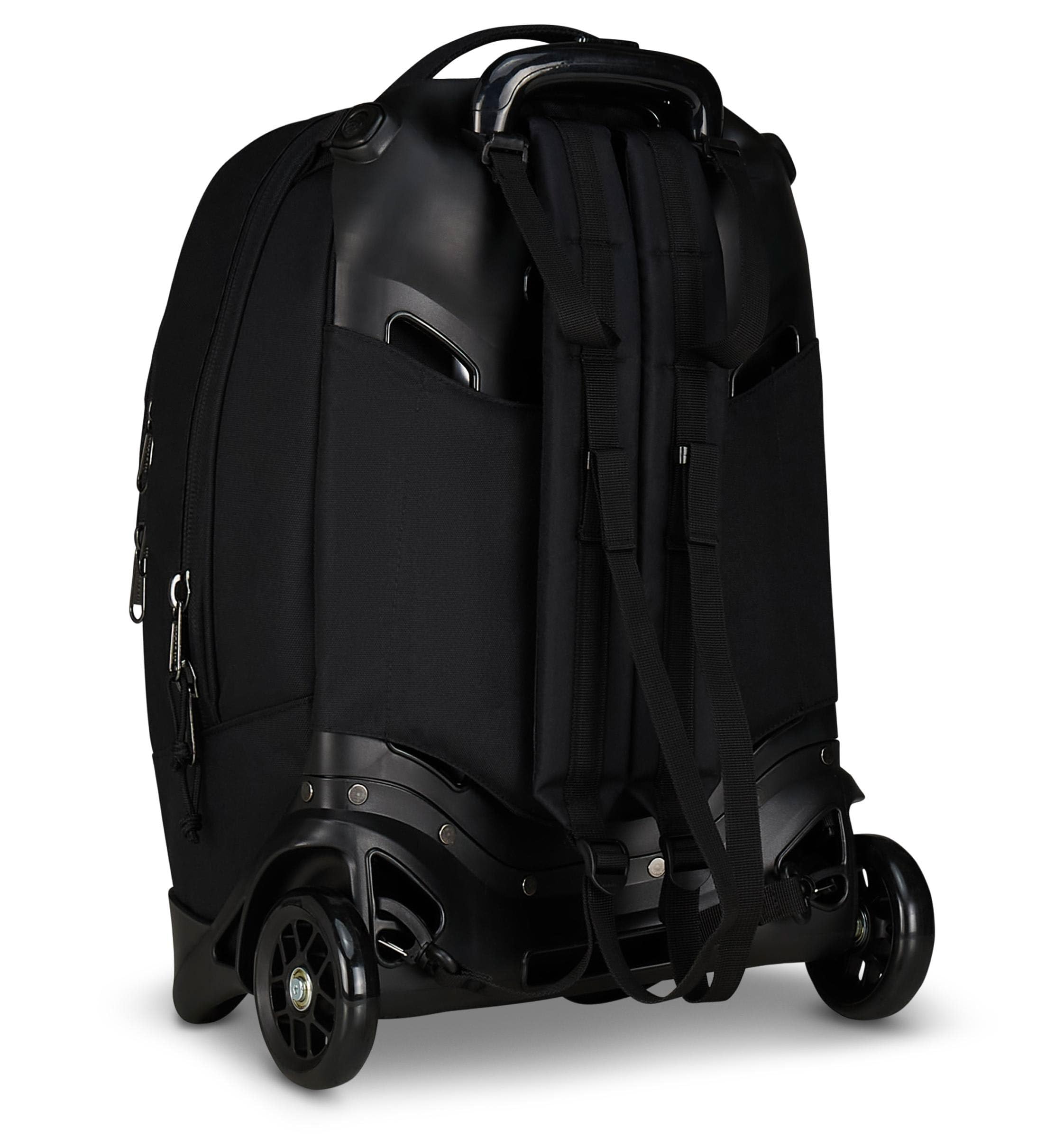 Invicta Trolley Scuola Plug, Nero, 3 in 1, Zaino Doppio Scomparto Con Carrello Sganciabile, Tasca Per PC, Tasca Per Borraccia, 34 lt, Scuola Media e Superiore, Viaggio, Zaino Ragazza, Ragazzo