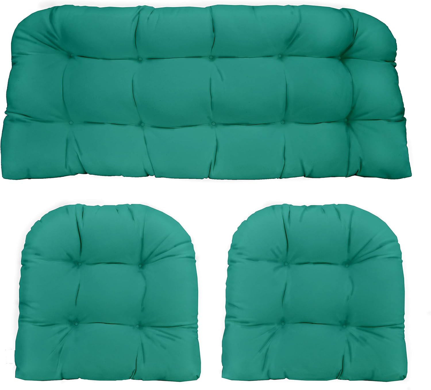 RSH DECOR 3Piece Wicker Tufted Cushion Set 44” x 22