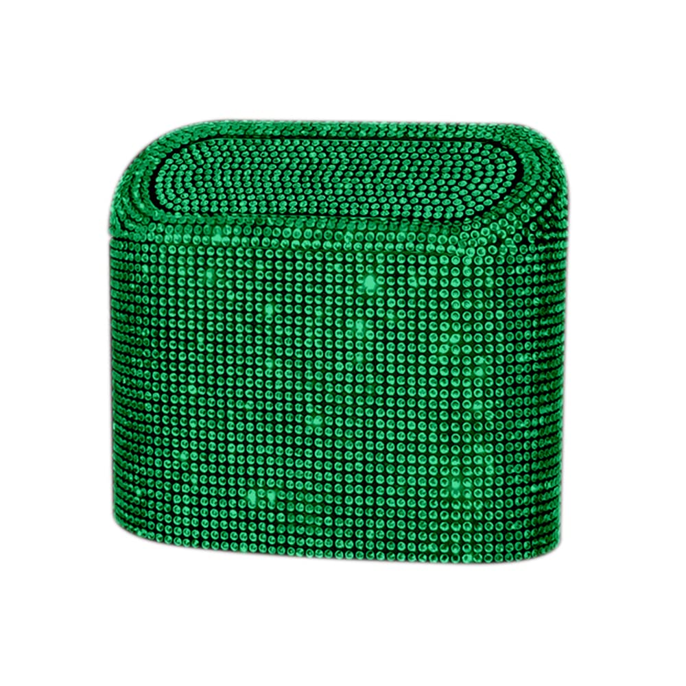idain Sparkly Car Trash Car,Hanging Garbage Can with Lid Bling Rhinestone Trash Bin,Litter Container for Vehicle,Office,Home (Green)