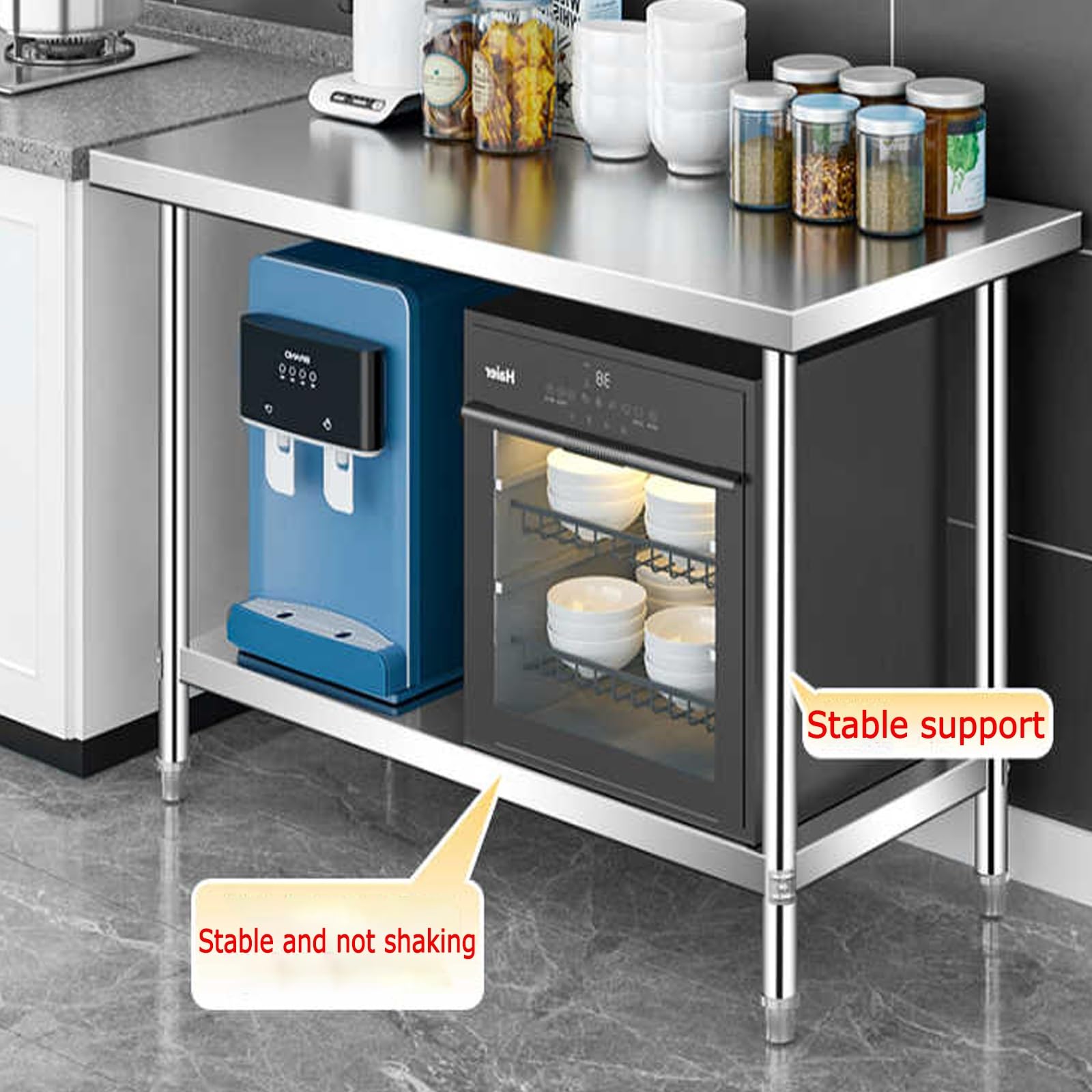 Tavoli da preparazione, Banco da lavoro for la preparazione degli alimenti(80 * 50 * 80cm/31.5 * 19.7 * 31.5in)