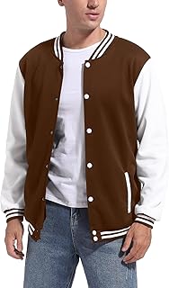 Men's Varsity Baseball Jacket Causal Slim Fit Varsity Letterman Jacket Boys Bomber Jackets