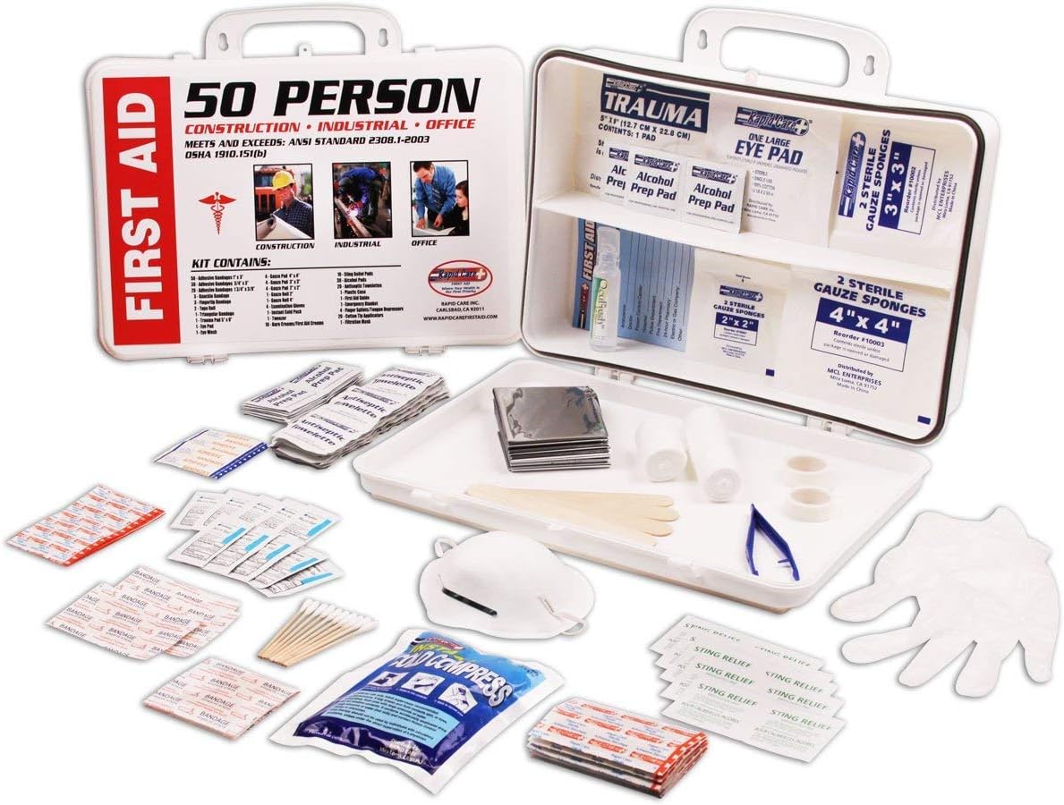 Rapid Care First Aid RC-50MAN-W 50 Person OSHA/ANSI Poly First Aid Kit