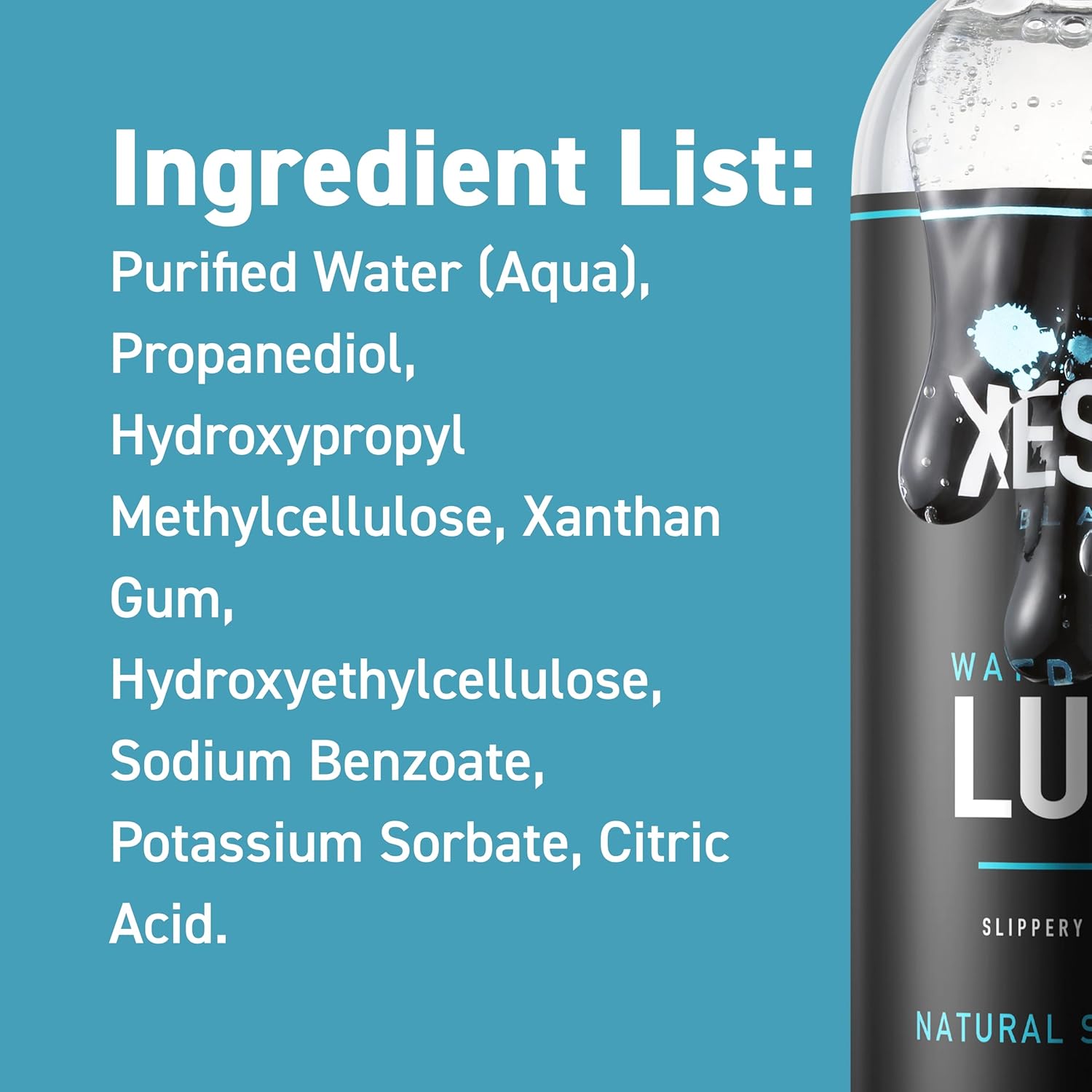 XESSO Water-Based Lube 2 Packs of 32 fl oz, Totaling 64 fl. oz. All Nature Without Glycerin & Parabens, pH-Balanced, Slippery Massage Gel for Women, Men, Couples. Made in US & Discreet Package