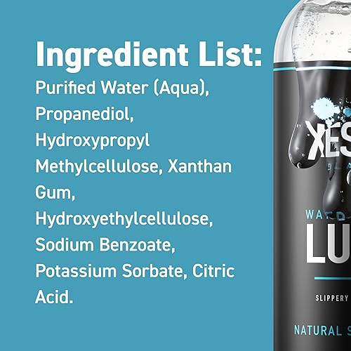 Miniatura 8 de XESSO Lubricante a base de agua de 32 onzas líquidas, totalmente natural e hipoalergénico sin glicerina ni parabenos, gel de masaje resbaladizo para