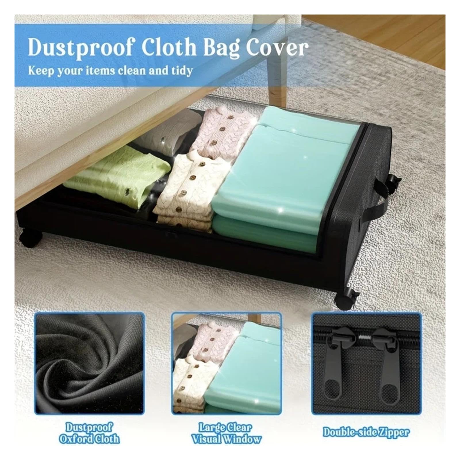 Contenitore Sotto il Letto con Ruote 2 organizer sotto il letto