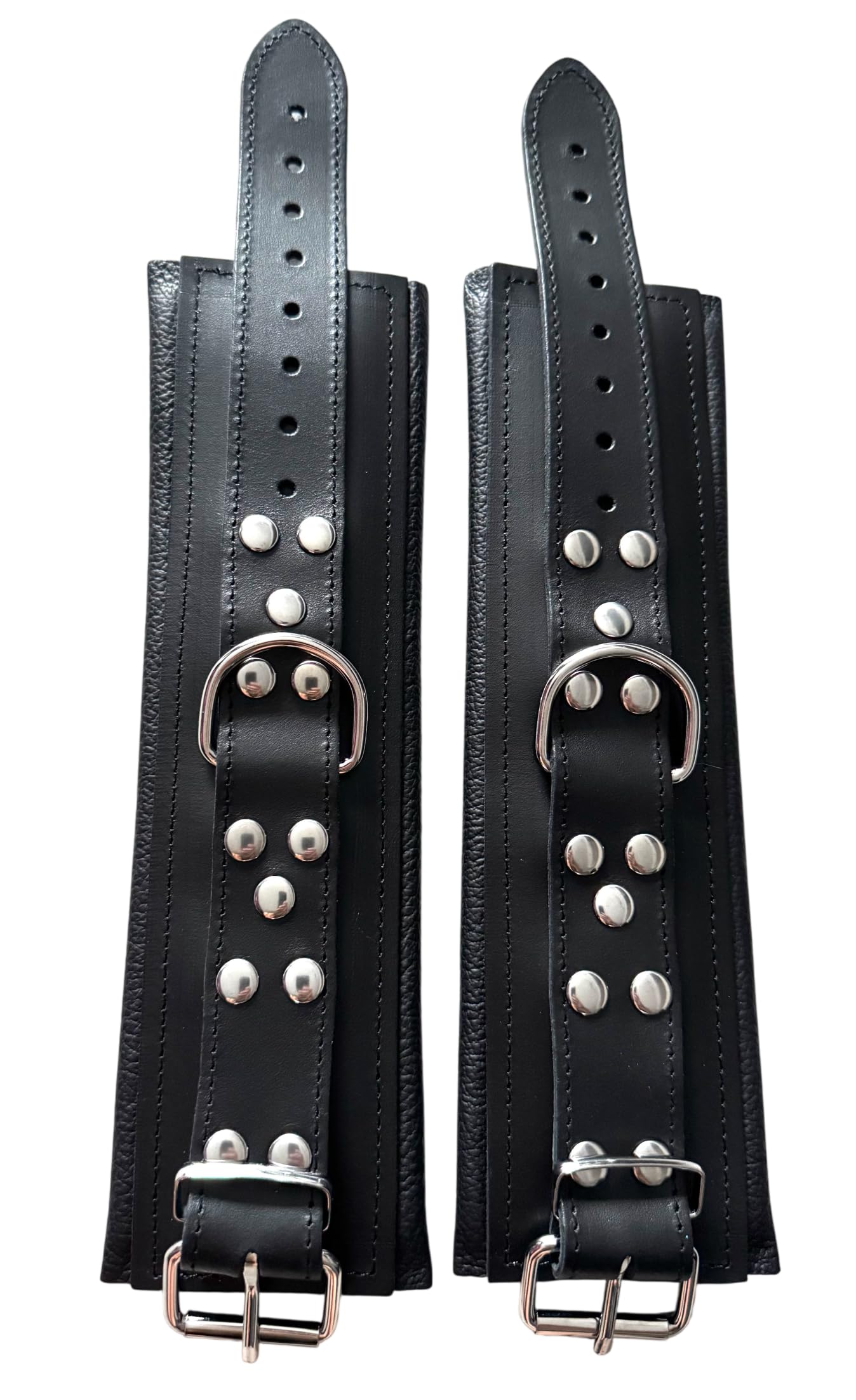 80mm BDSM Bondage Leder Set Handfesseln Fußfesseln Fesselset schwarz