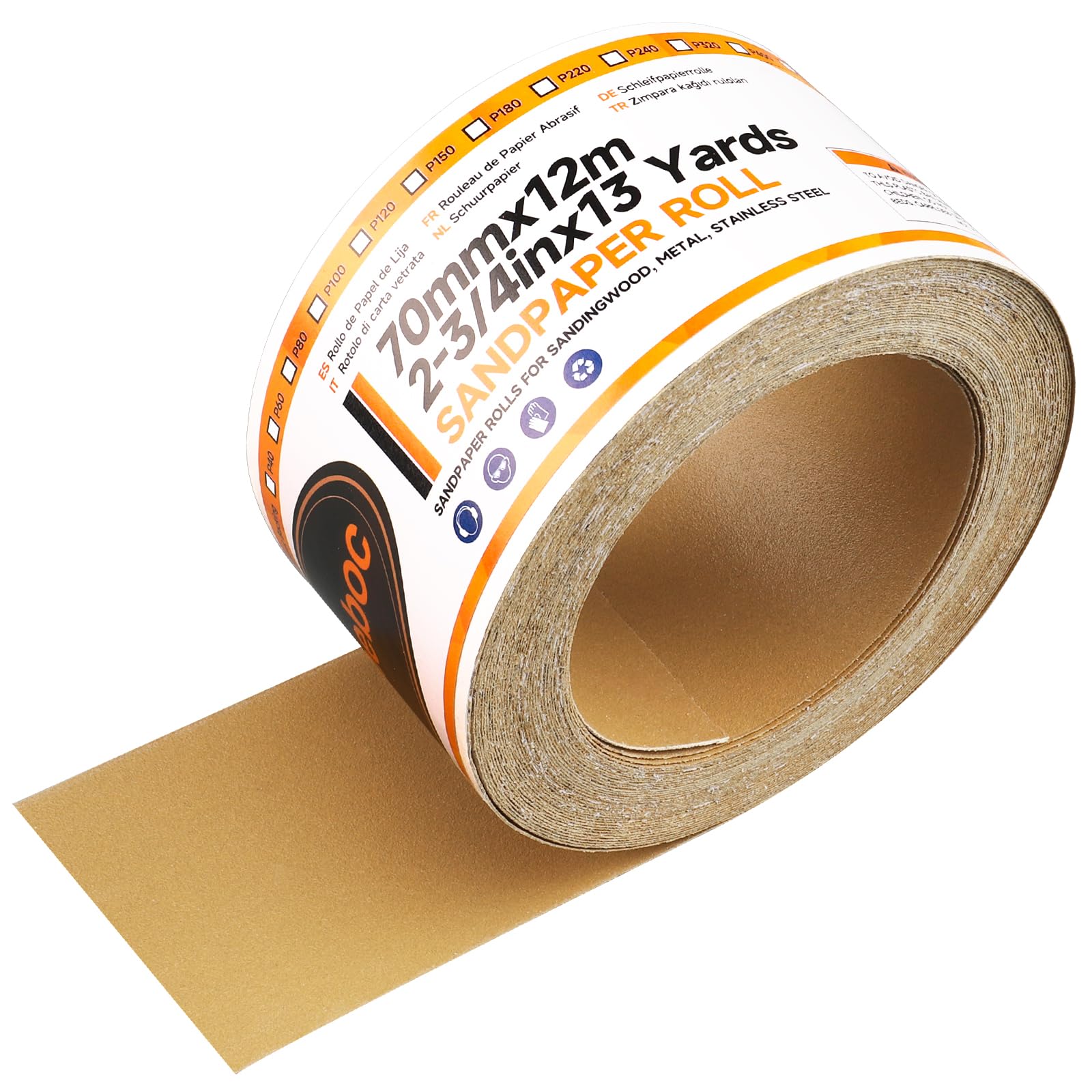 Shineboc Sandpaper Roll - 220 Grit, 13 Yards -13