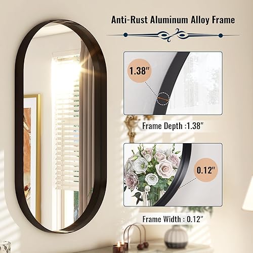 Vista 12 de Espejo de baño LED, 32 x 48 pulgadas, marco blanco degradado frontal y retroiluminado, antiniebla, regulable, espejo iluminado horizontal/vertical