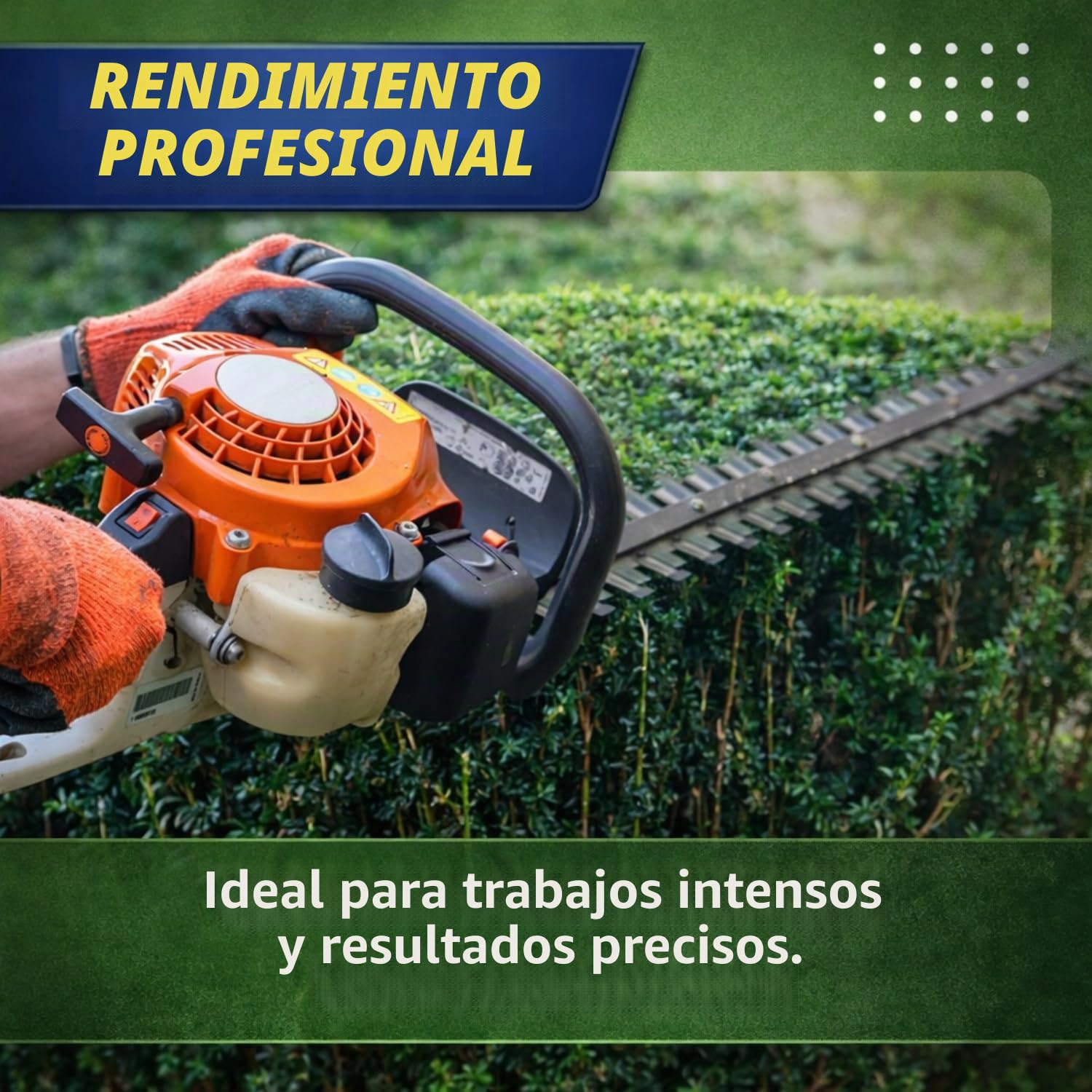 Cortasetos de gasolina con motor de 2 tiempos de 23 cc, cuchillas de doble corte de 60 cm, mango giratorio articulado y ergonómico, espaciado de dientes de 20 mm: ligero, potente y fácil de manejar