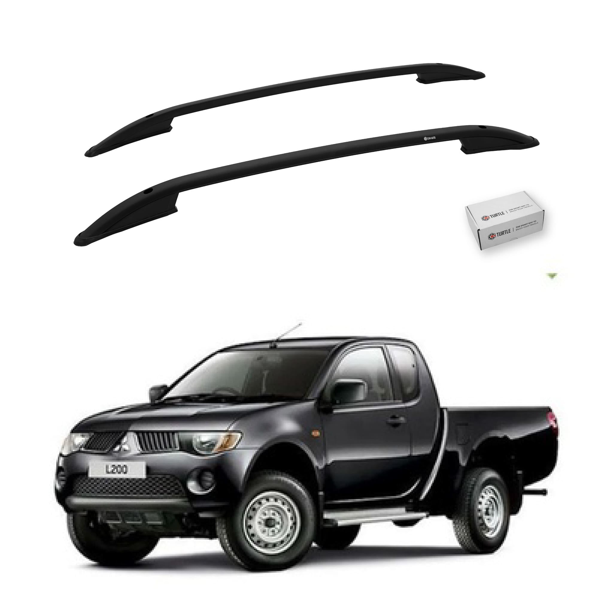 TURTLE Für Mitsubishi L200 (Mk4) 2006-2014 Crown Dachreling | SCHWARZ