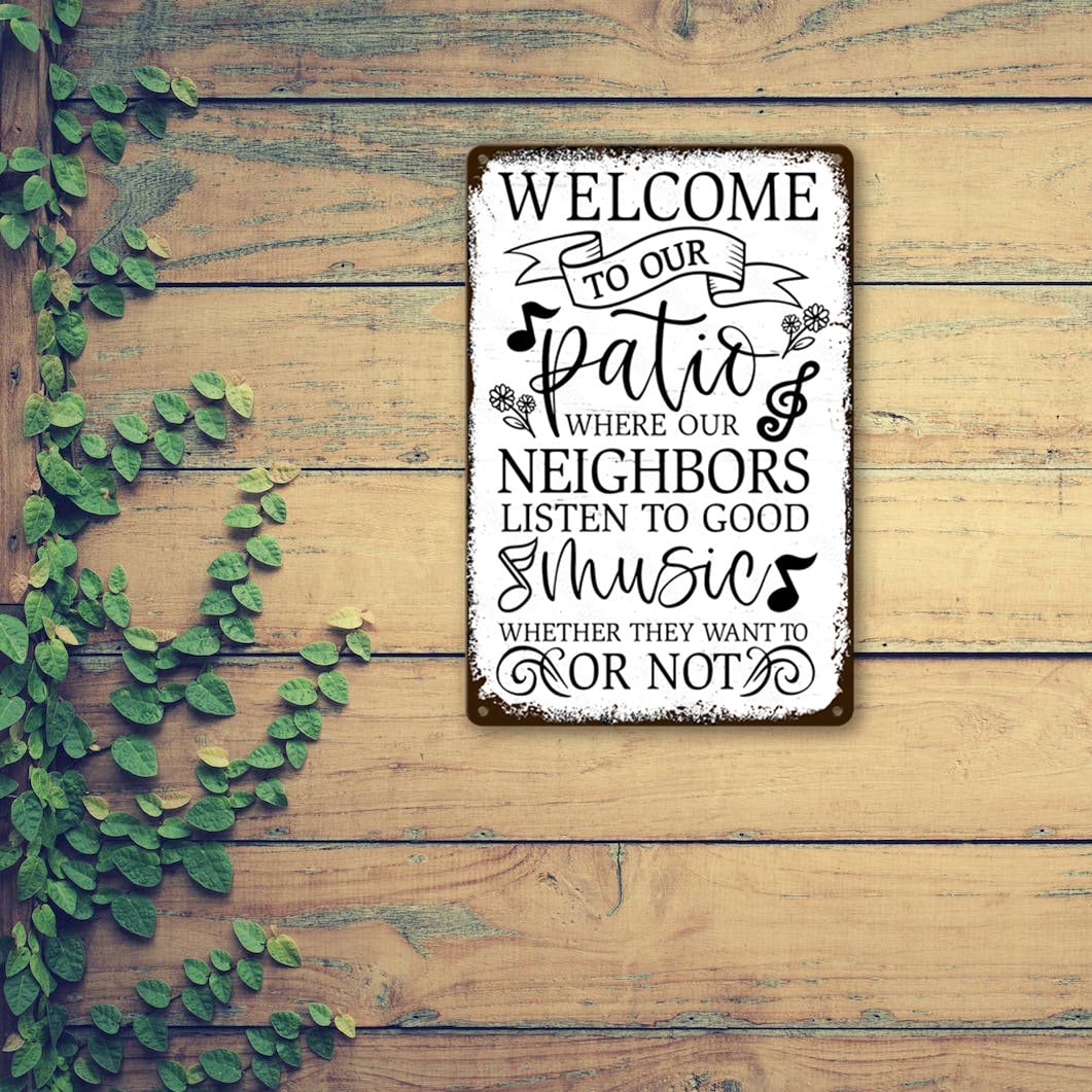Cartello In Metallo 'Welcome To The Deck' – Insegna Retrò 30x40 Cm Con Musica – Per Porta D'Ingresso, Patio, Giardino, Piscina – Decorazione Da Esterno Resistente Alle Intemperie - 2