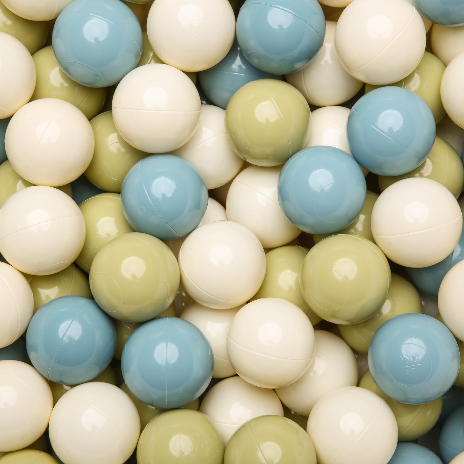 GOGOSOBall Pit Balls - 2.15inch 100pcs Plasticsball for Kids Toddlers Birthday Gifts, Summer Vibrant Colors Visual Stimulation Xmas Decor, Creamy Green+Creamy Blue+ Soft White