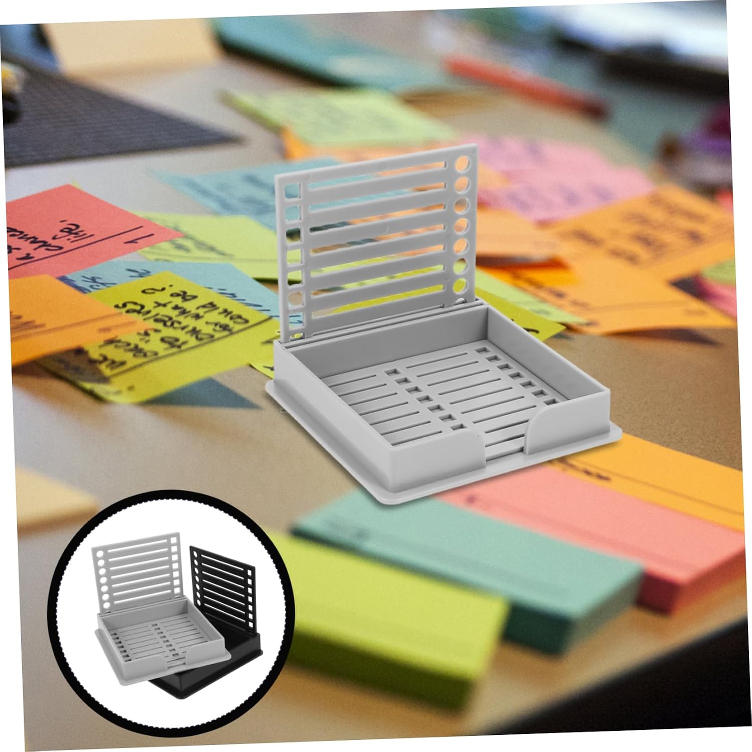 VILLCASE 2pcs Vertical Note Holder Stick Note Organizer for Desk Post Holder Sticker Office Supplies