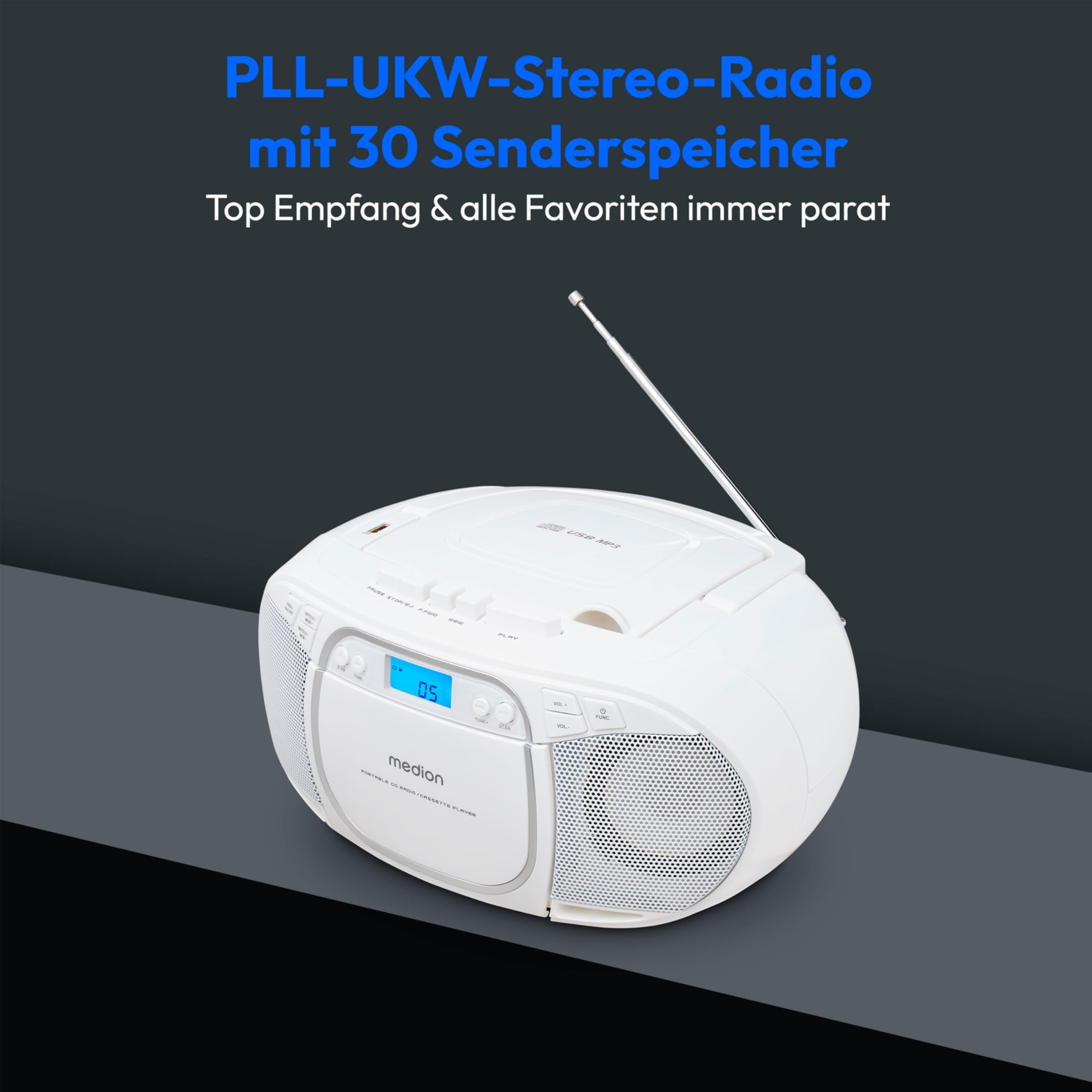 MEDION E66476 Stereo Sound System weiß: Amazon.de: Elektronik & Foto 