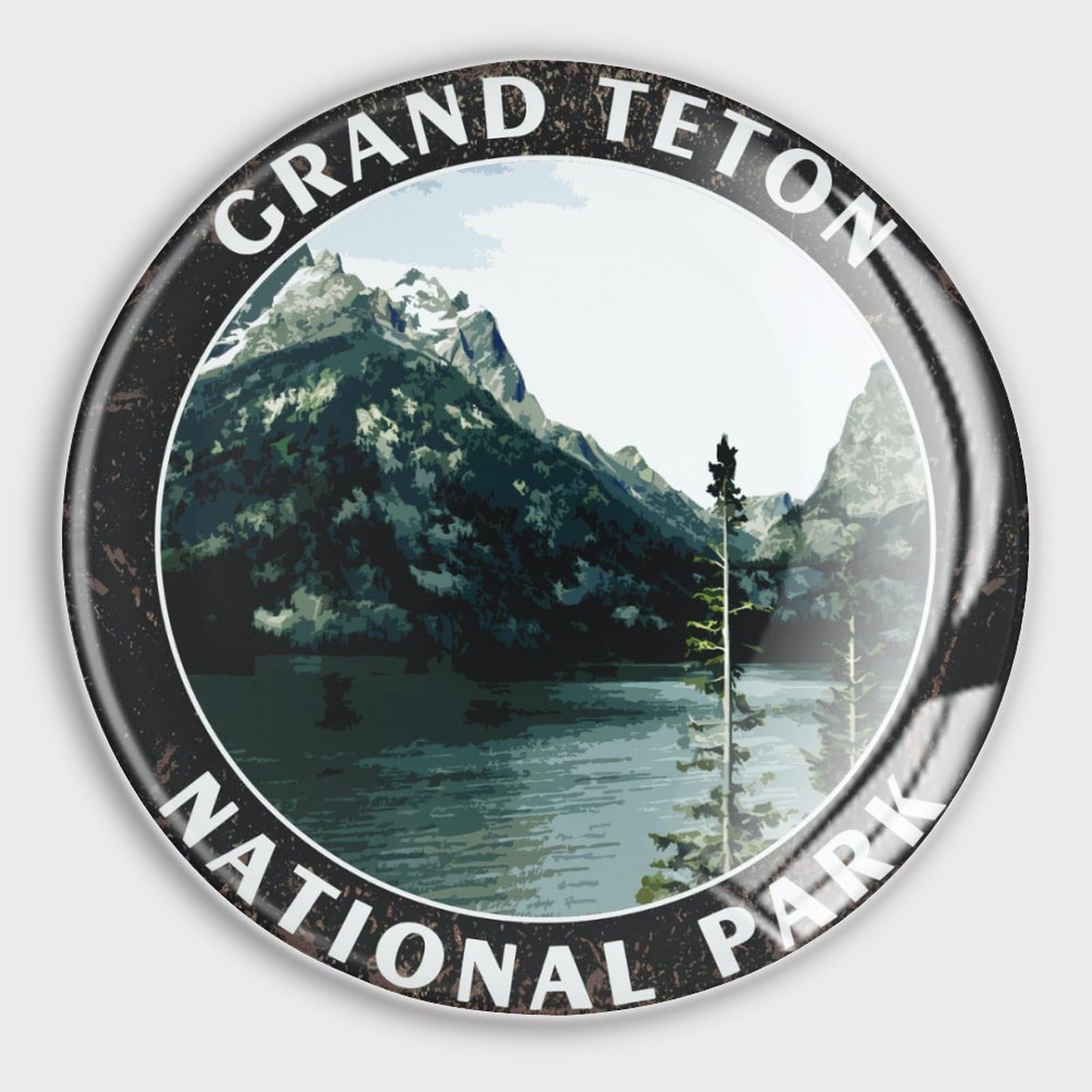 Aimant Grand Teton en verre premium avec finition haut de gamme