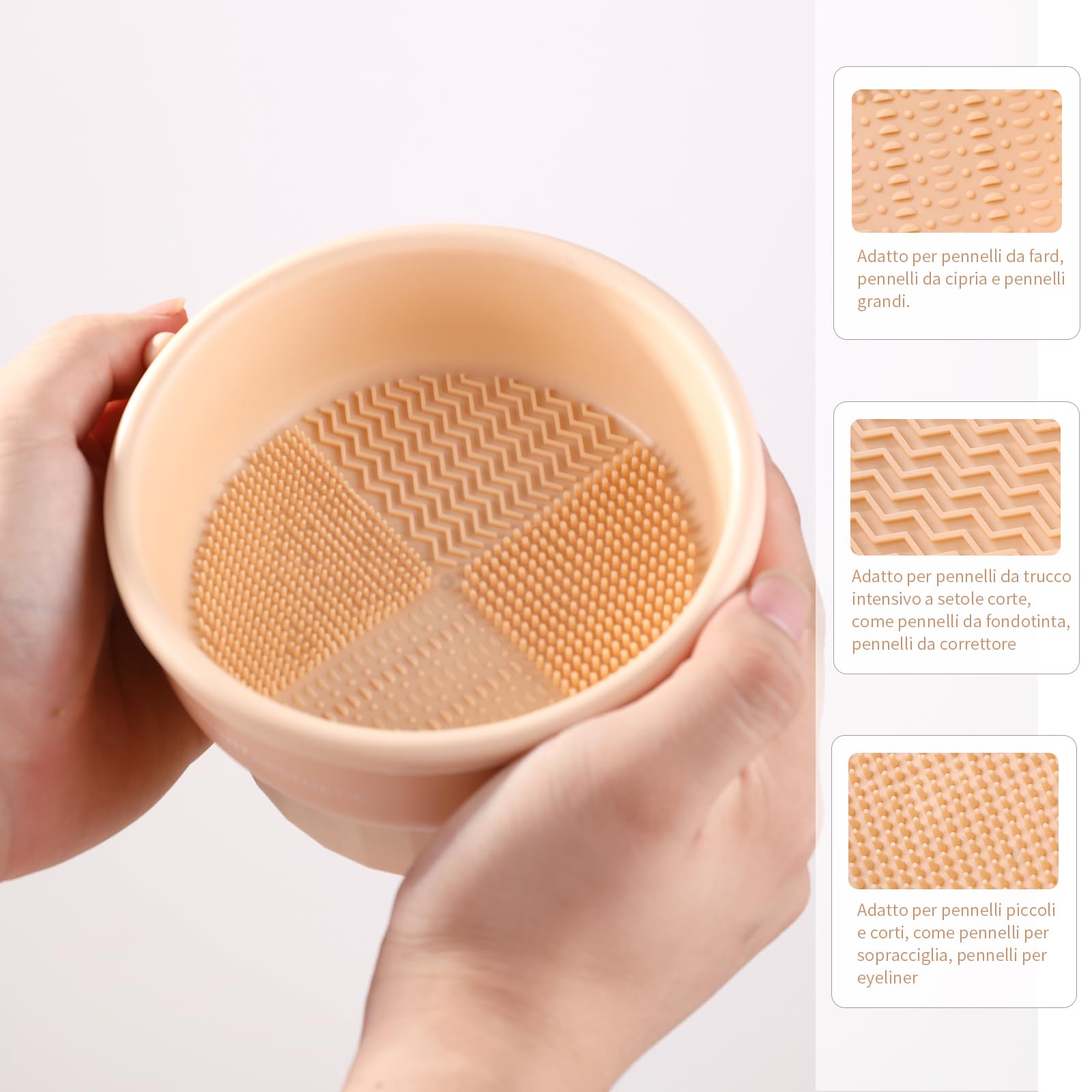 MSQ silicone 3 en 1 Nettoyant pour pinceaux de maquillage Tapis de nettoyag