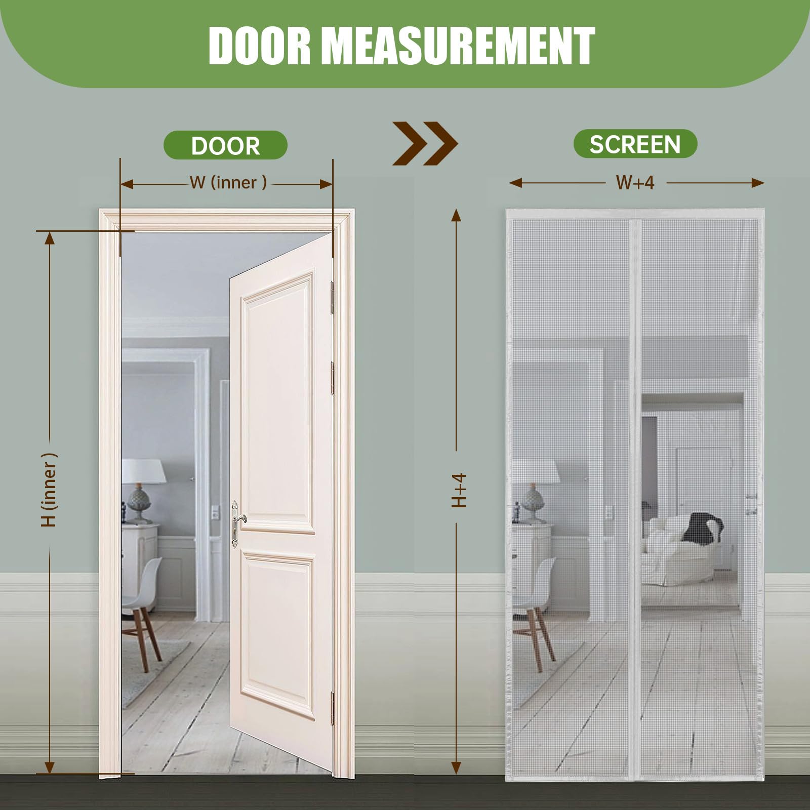 Meet Beauty Zanzariera Magnetica 130 x 235 cm per Porte, Upgrade Zanzariera Porta Finestra, Grigio Argento