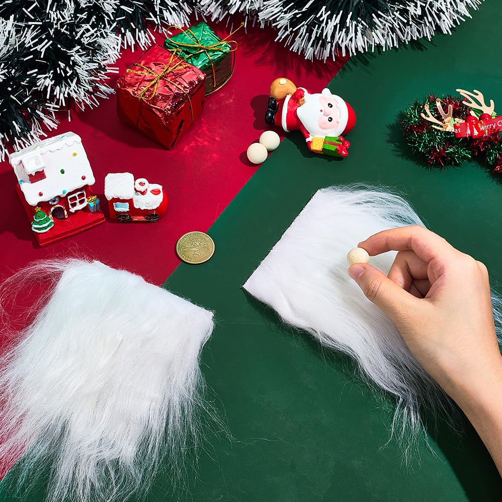 SOFPLATE 12 Sets Gnomes Beard Kit Bulk Pre Cut Gnome Beards and Noses White Faux Fur Fabric Unfinished Wood Balls Christmas Decorations for DIY Crafts Party Halloween Easter Festival Home Ornaments - Image 3