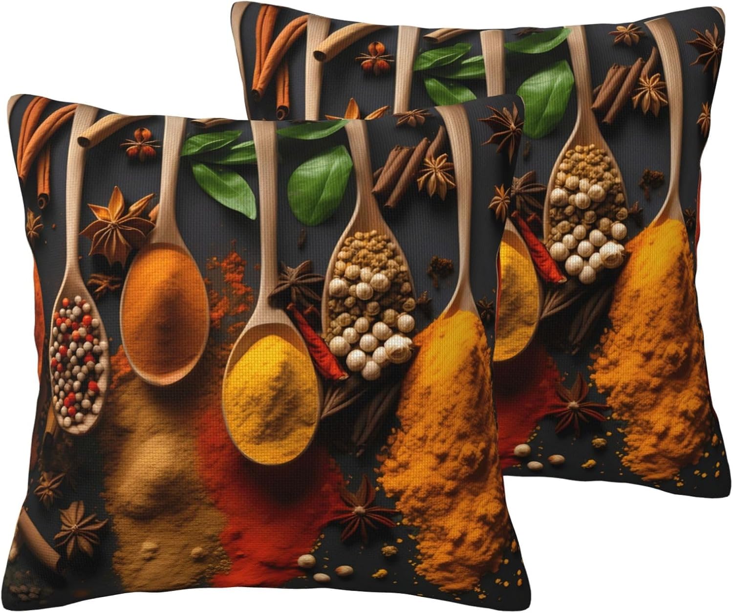 Spices Imitation Linen Pillowcase -2 Sets, Fashionable Home Decoration, Used for Sofas, Gardens, beds
