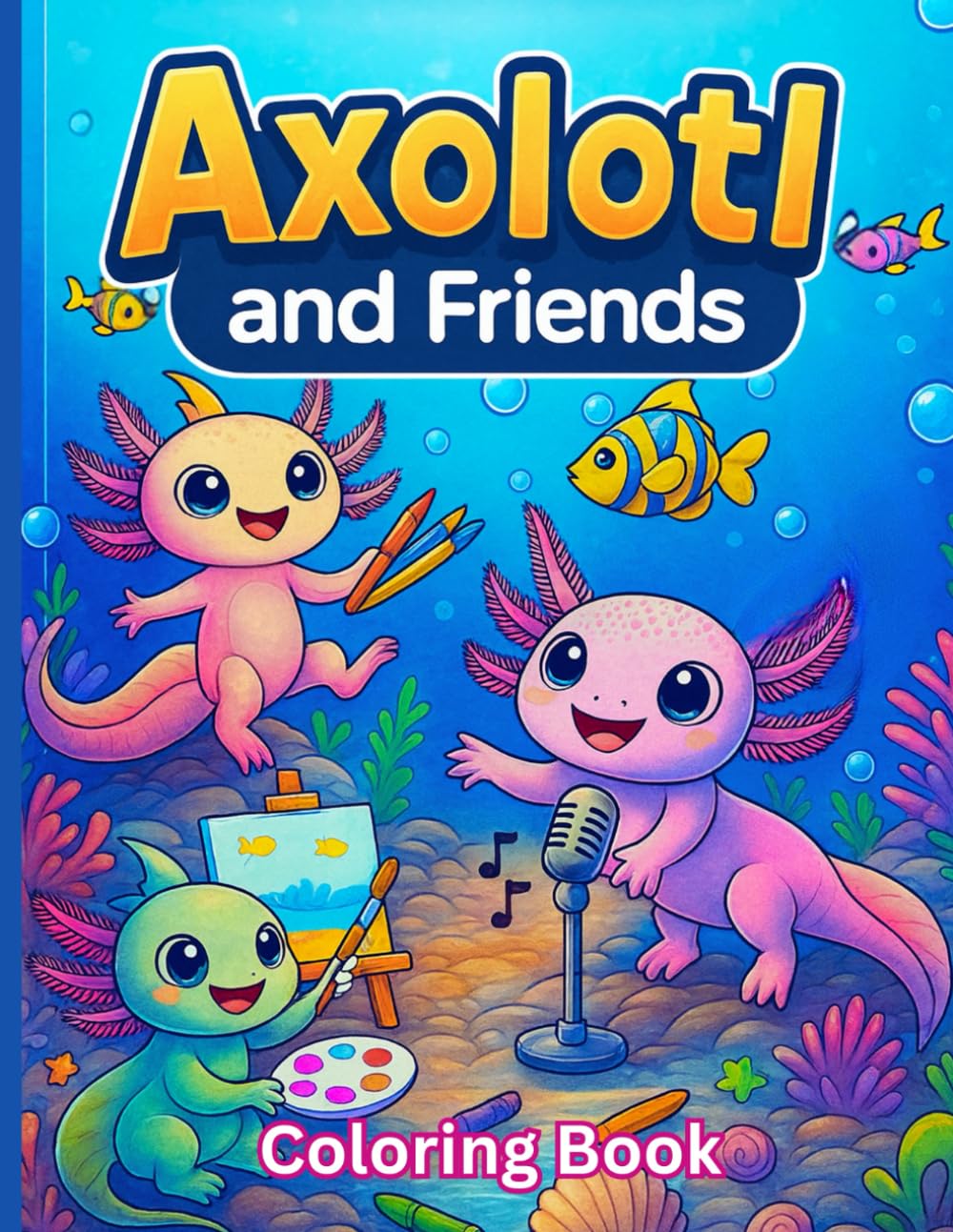 Axolotl and Friends coloring book