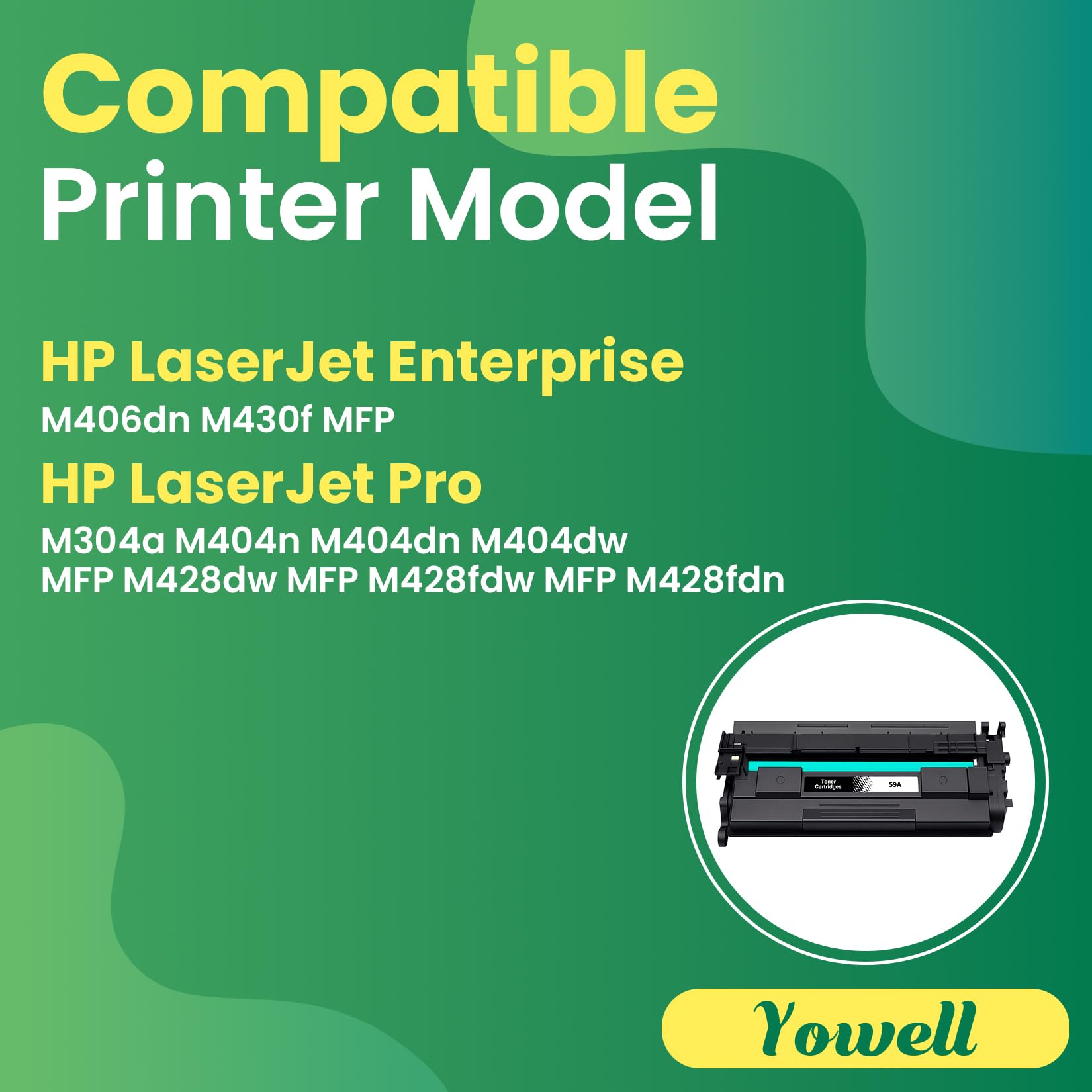 Yowell 2X 59A toner czarny kompatybilny z HP 59A 59X CF259A CF259X z chipem do Laserjet Pro M404dw M404dn M404n M304a MFP M428dw M428fdw M428fdn Enterprise M430f MFP M406dn