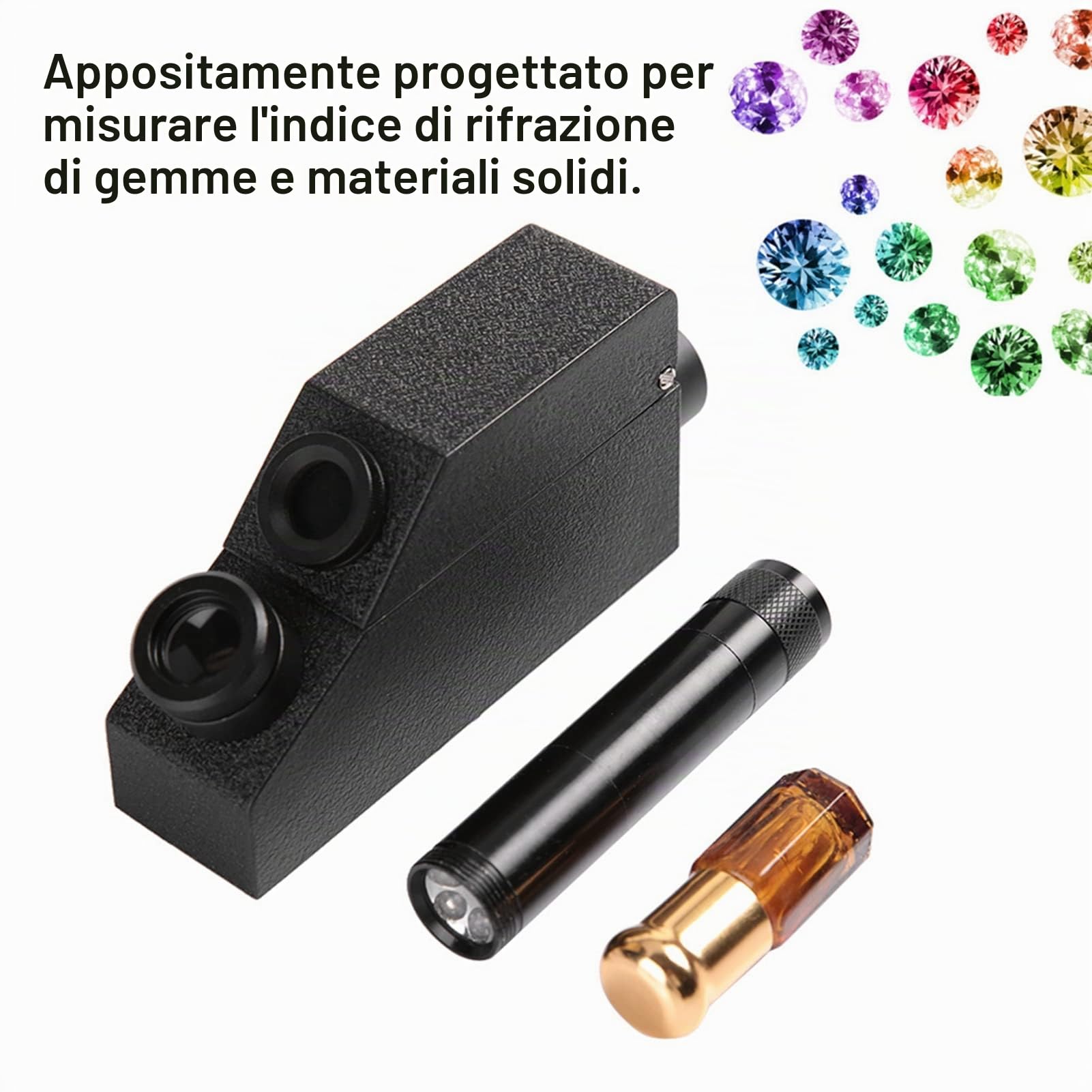 Rifrattometro portatile Sunicon Gem, RHG181 1.30-1.81 Rifrattometro professionale per l'identificazione delle pietre preziose per orologio da gioielliere