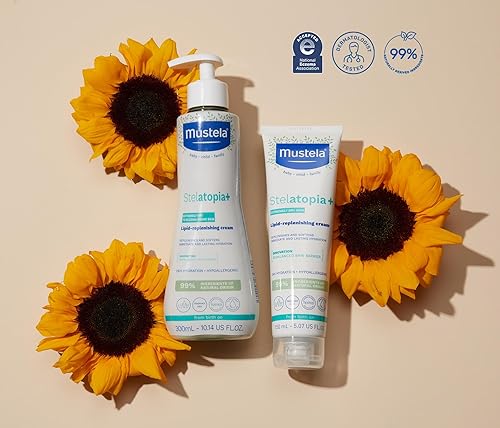 Miniatura 3 de Mustela Stelatopia+ - Crema hidratante para piel propensa al eczema - Con aceite de girasol natural y prebiótico - Para bebés, niños y adultos - Sin