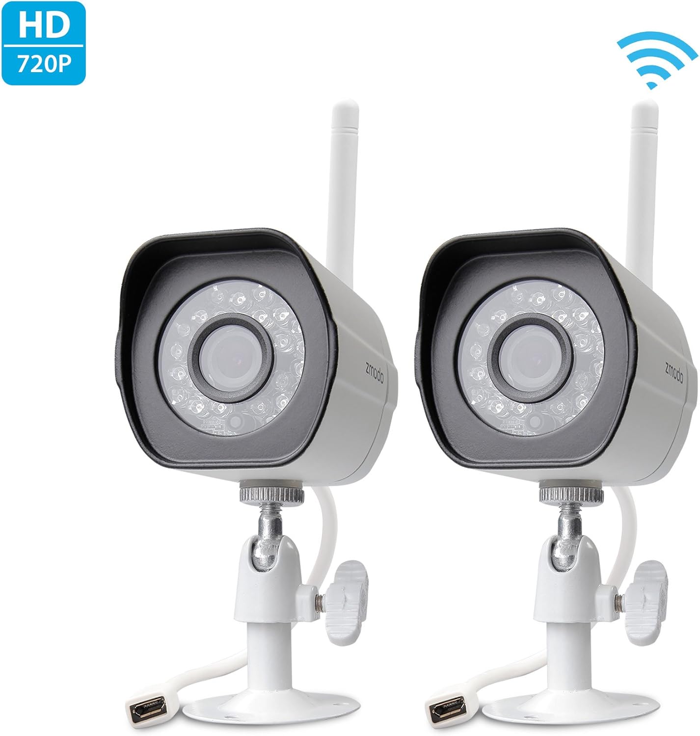 Zmodo Smart Wireless Security Cameras 2 HD Indoor/Outdoor