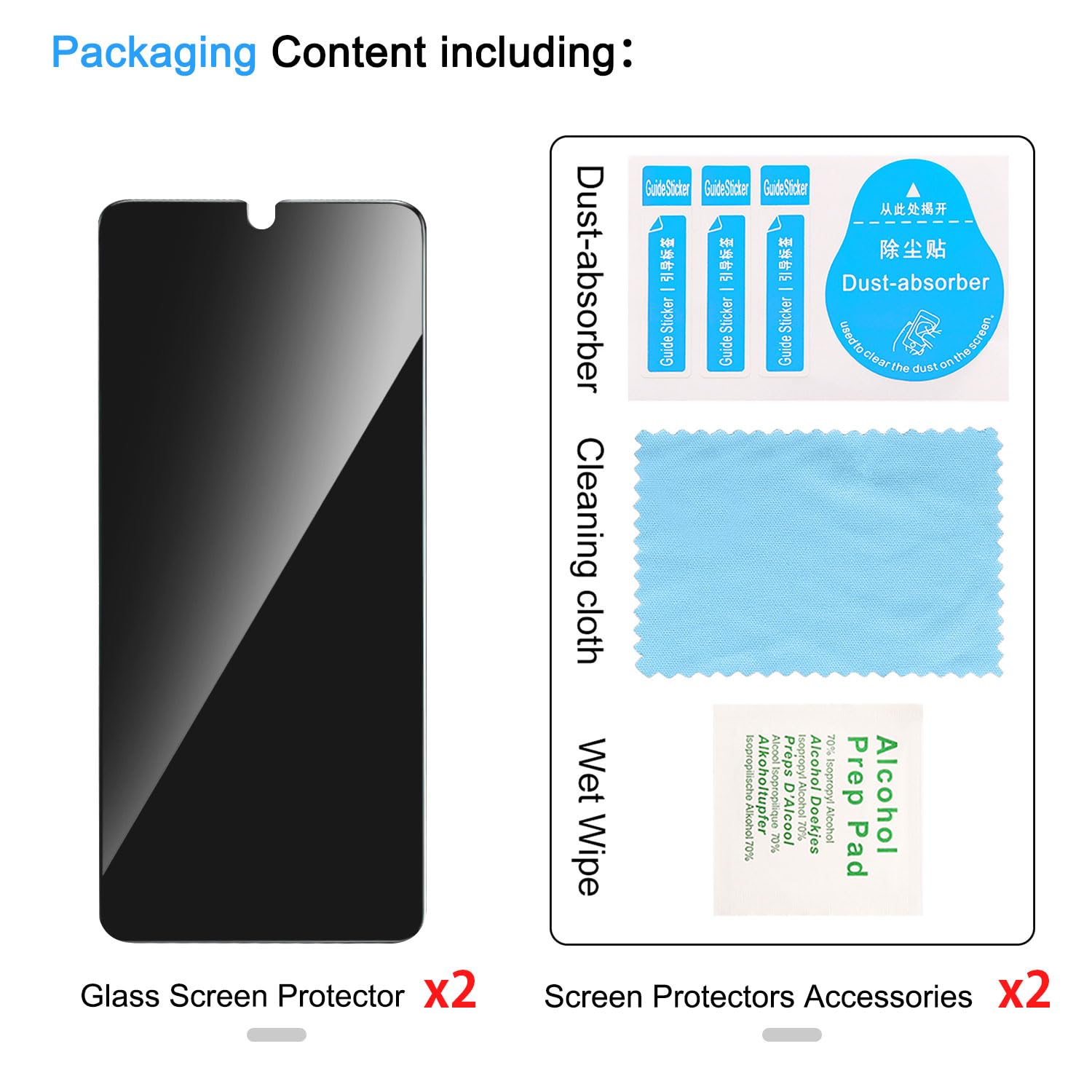 KAREEN 2 Pack Privacy Screen Protector For T-Mobile Revvl 7 5G Anti Spy Private Tempered Glass Film, Anti-Scratch, Bubble Free, Case Friendly - View #12