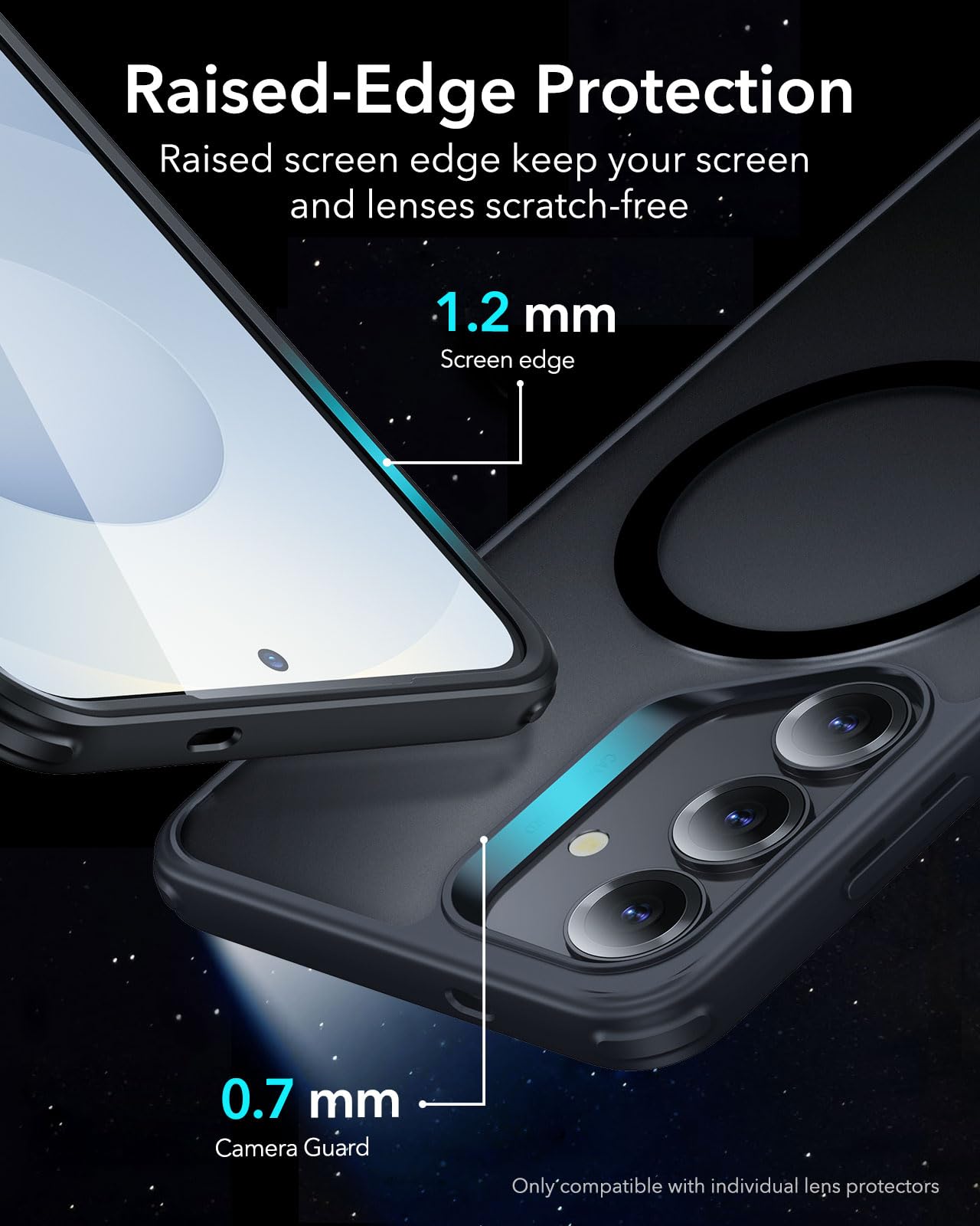 ESR Cover per Galaxy 2025 Plus, Compatibile con MagSafe, Cover magnetica, Protezione di grado militare, Resistente all’ingiallimento, Serie Classic, Nero Opaco